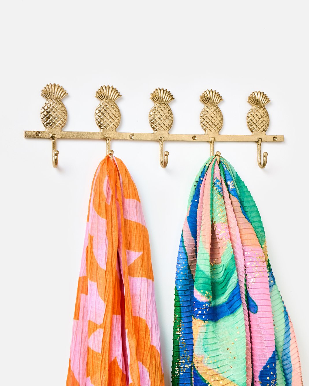 Gold pineapple wall hooks