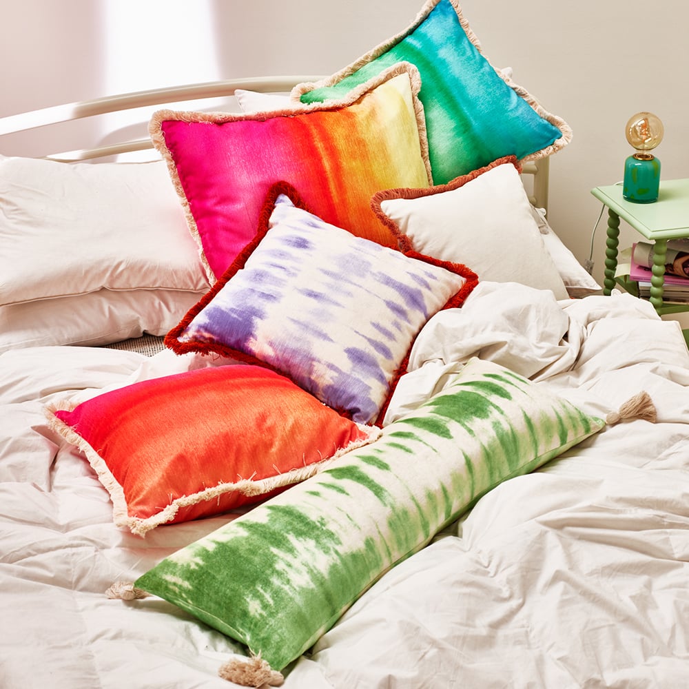 Group of tie dye cushions 