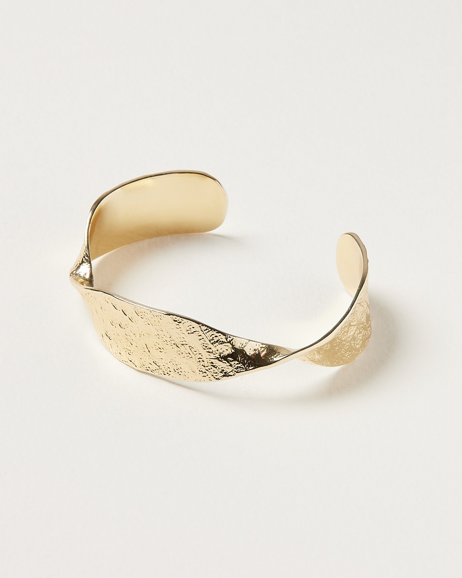 Vinita Twisted Gold Plated Cuff Bangle | Oliver Bonas