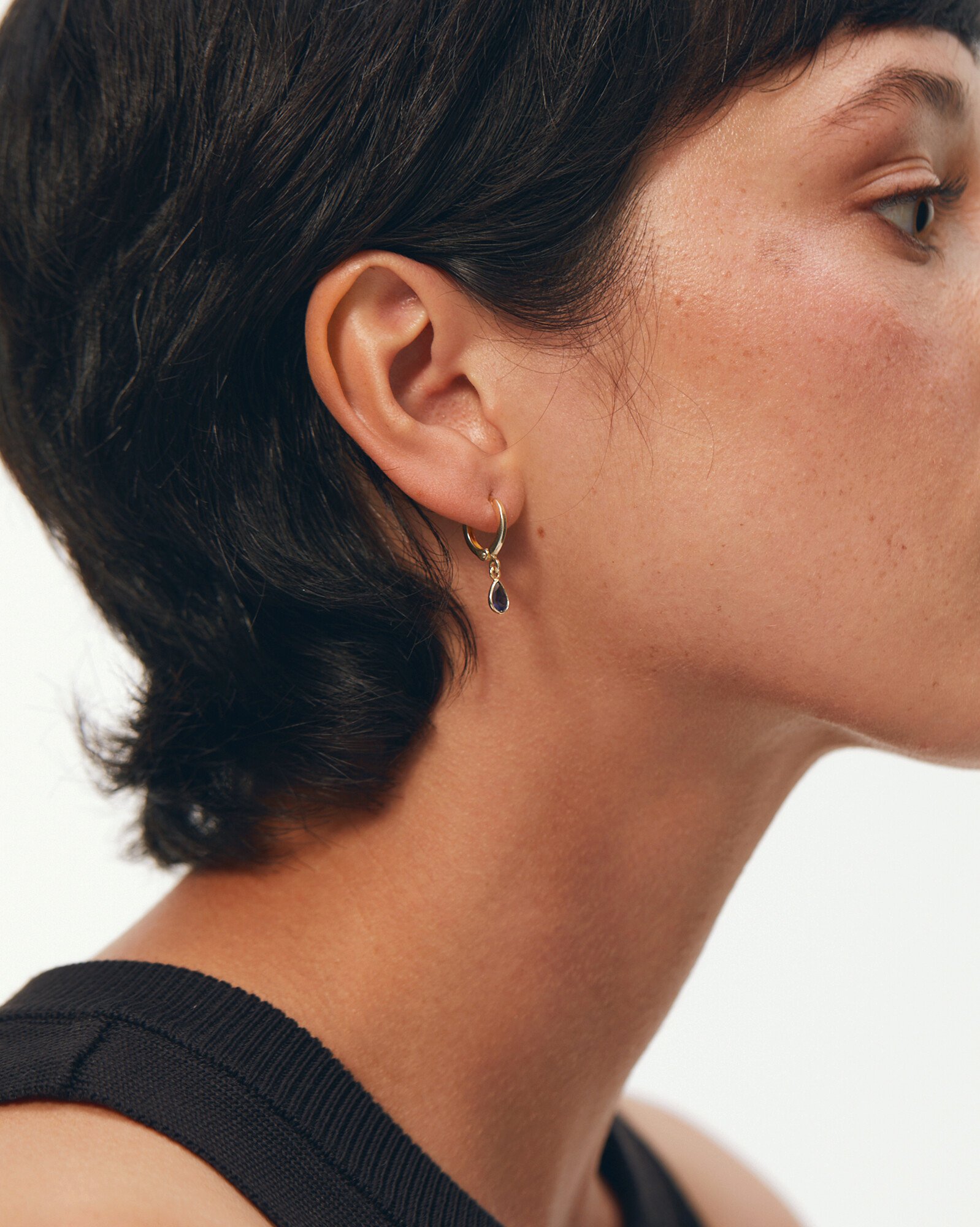 anthropologie japan faux leather hoop earrings