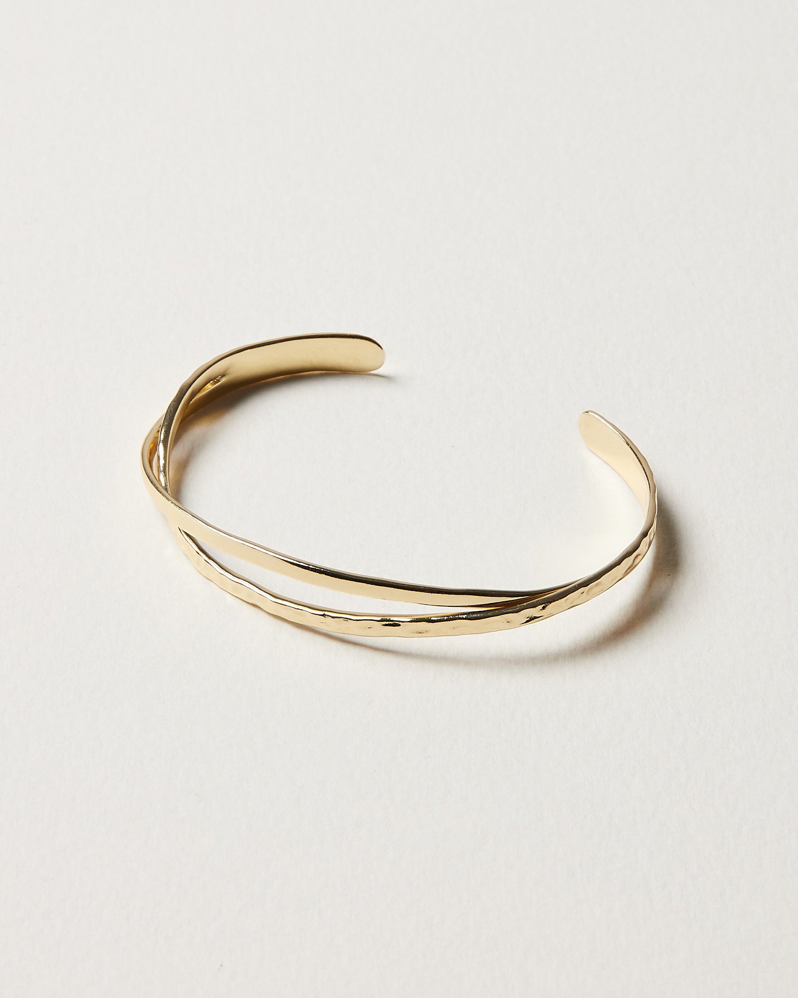 Vinita Twisted Gold Plated Cuff Bangle | Oliver Bonas