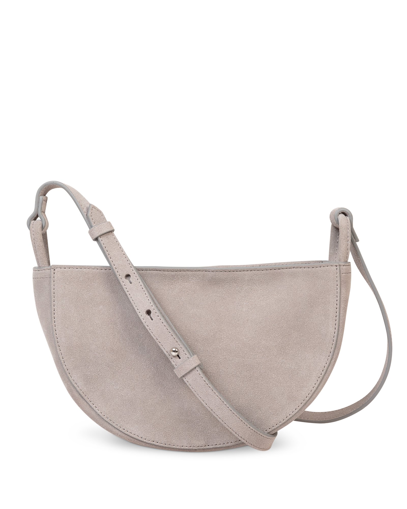Rita Grey Half Moon Leather Cross Body Bag Oliver Bonas