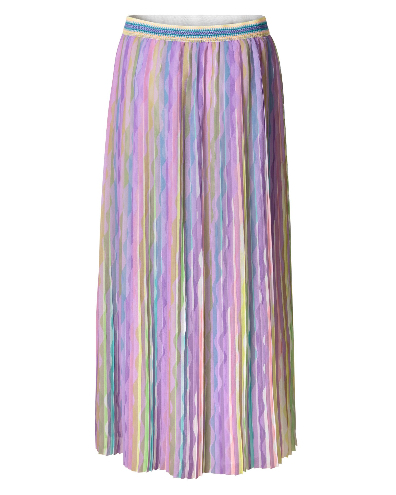 Rainbow Wave Lilac Pleated Midi Skirt Oliver Bonas
