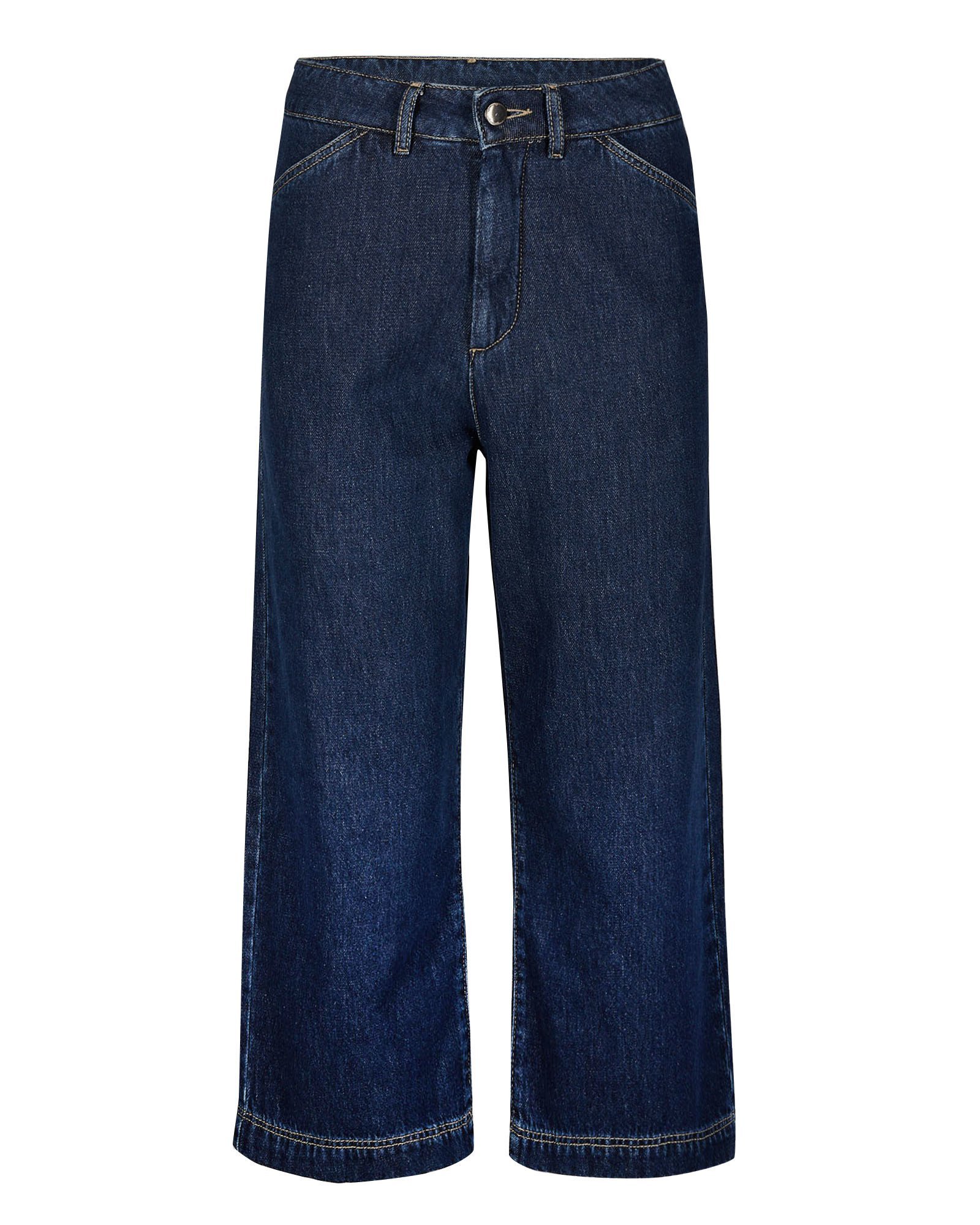 Denim Blue Wide Leg Culottes Oliver Bonas