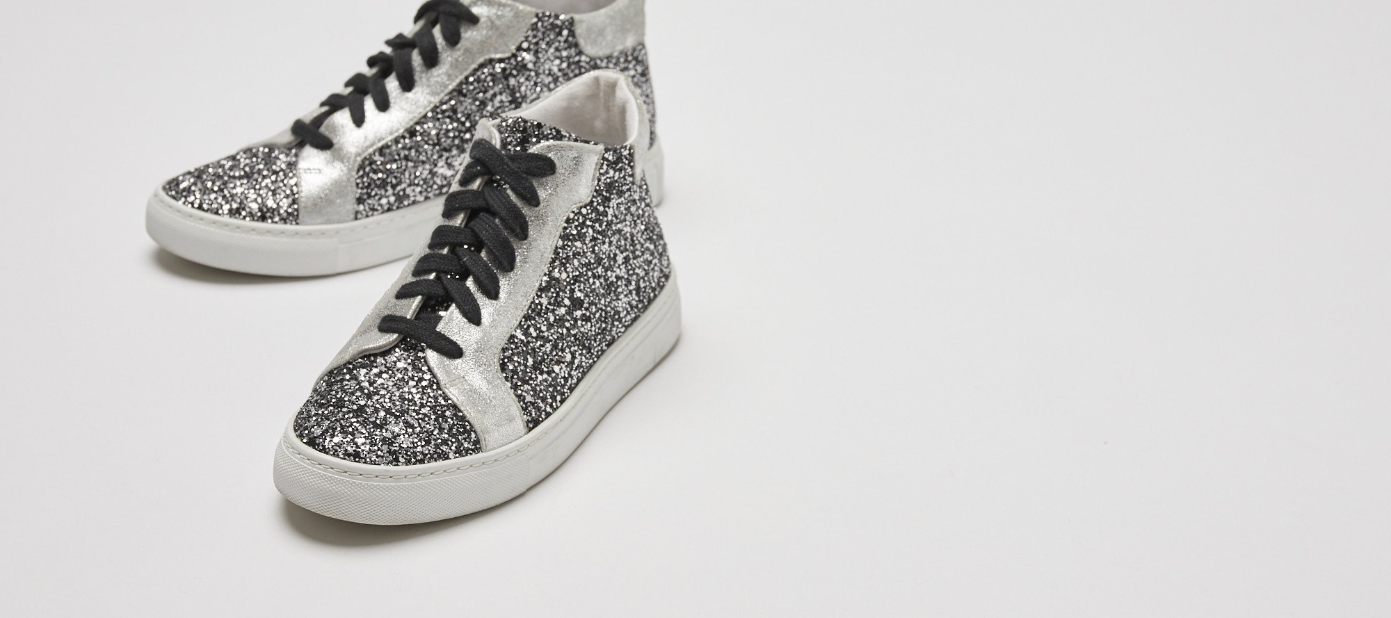 Glitter Lace Up High Top Trainers Oliver Bonas