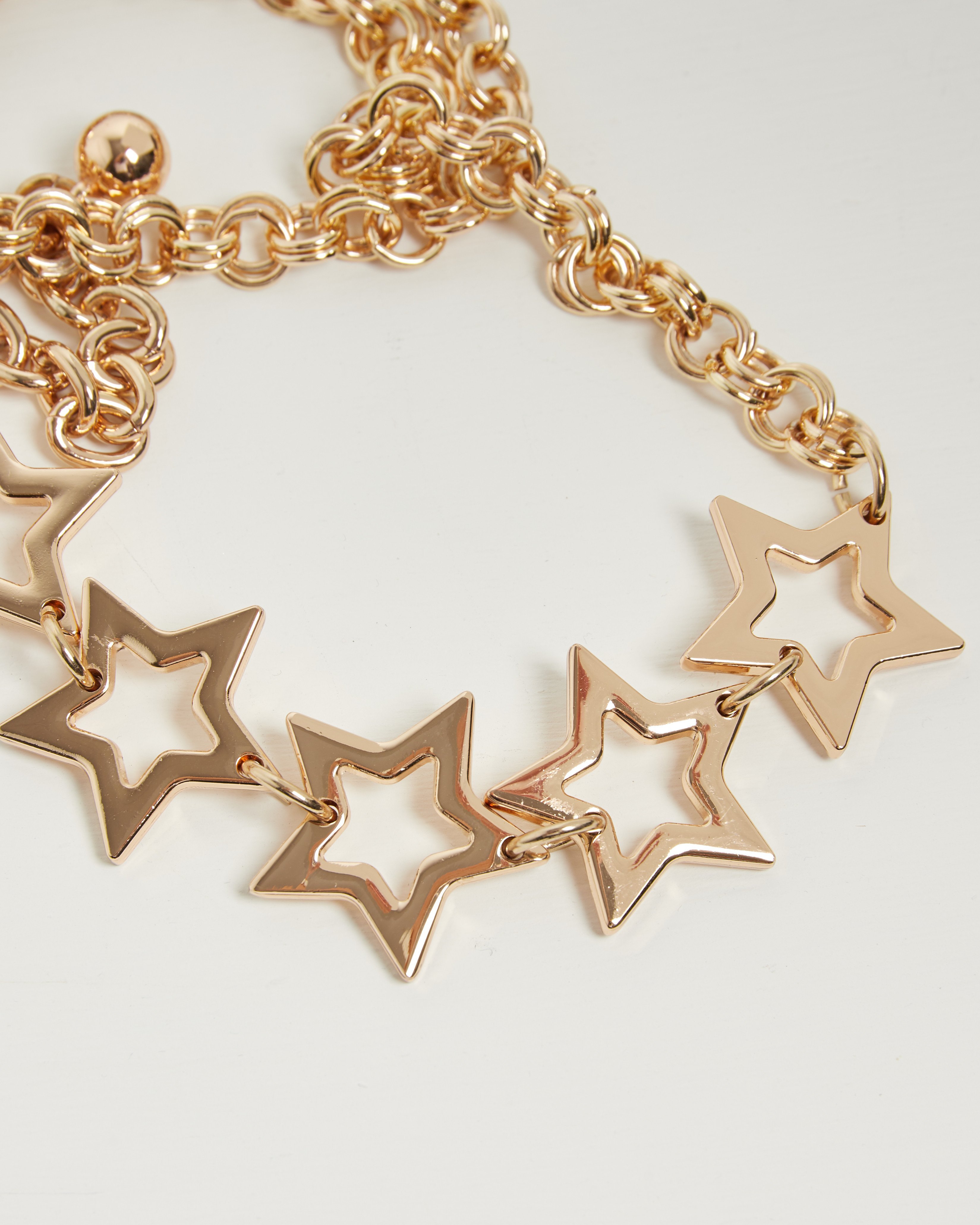 Stars Gold Metallic Chain Waist Belt Oliver Bonas