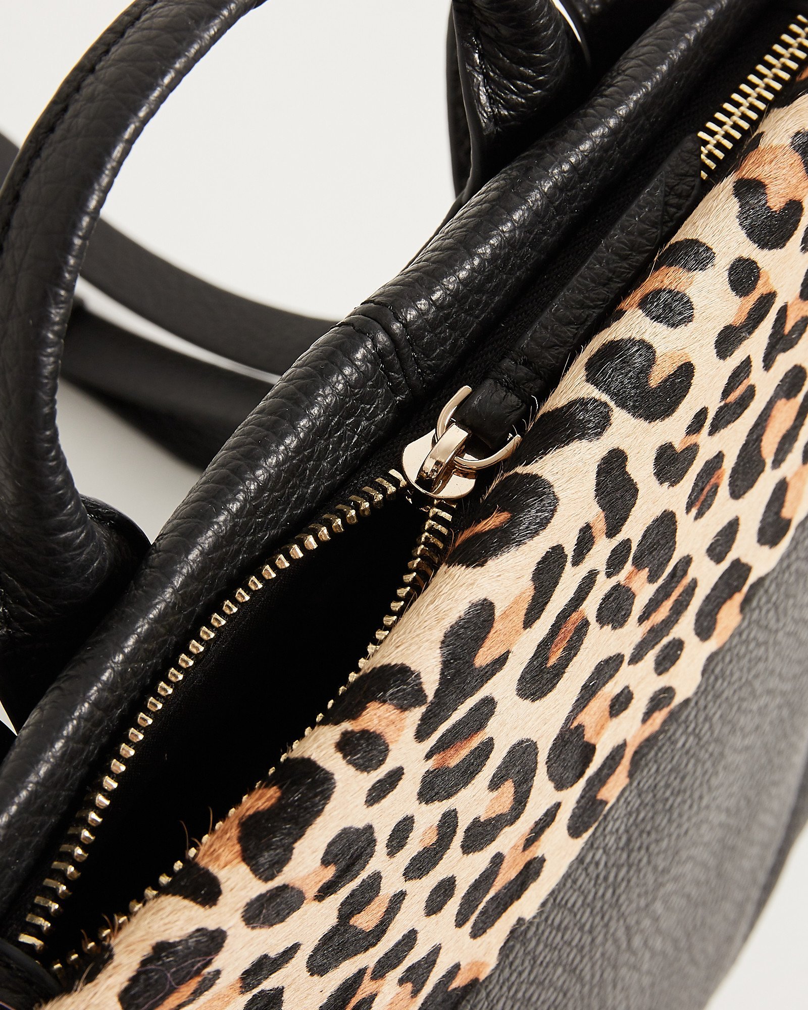 Textured Animal Print Black Leather Backpack Oliver Bonas