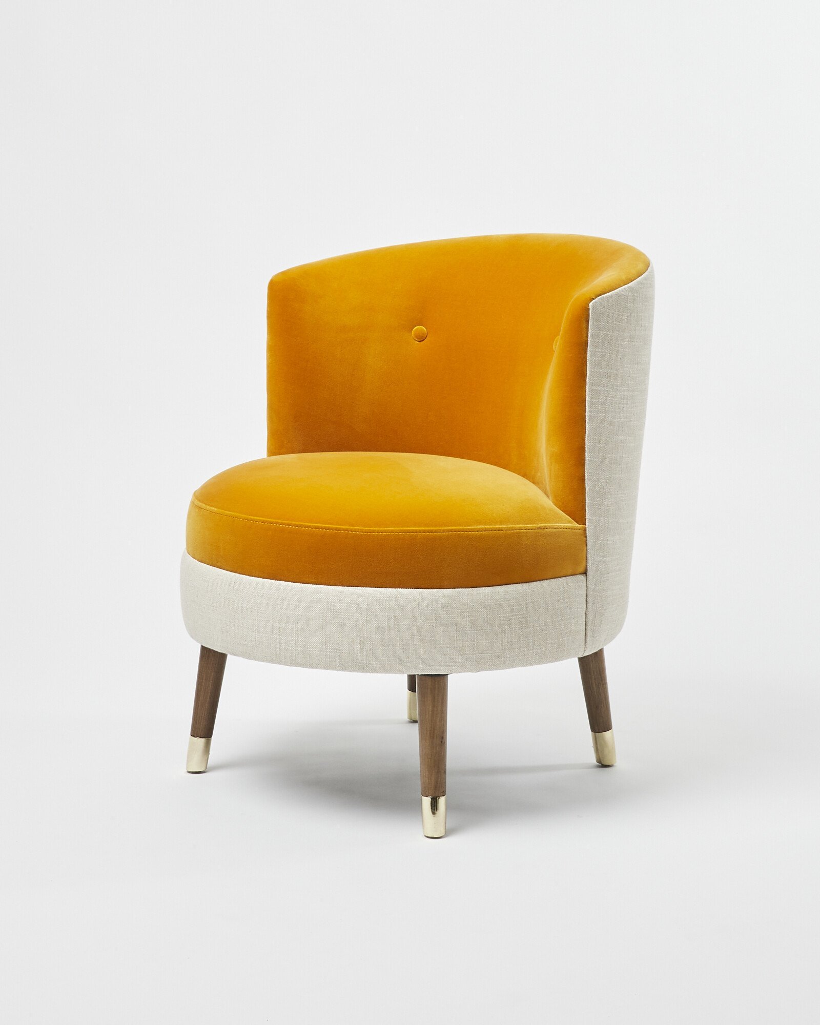 Ola Mustard Yellow Velvet Accent Chair Oliver Bonas