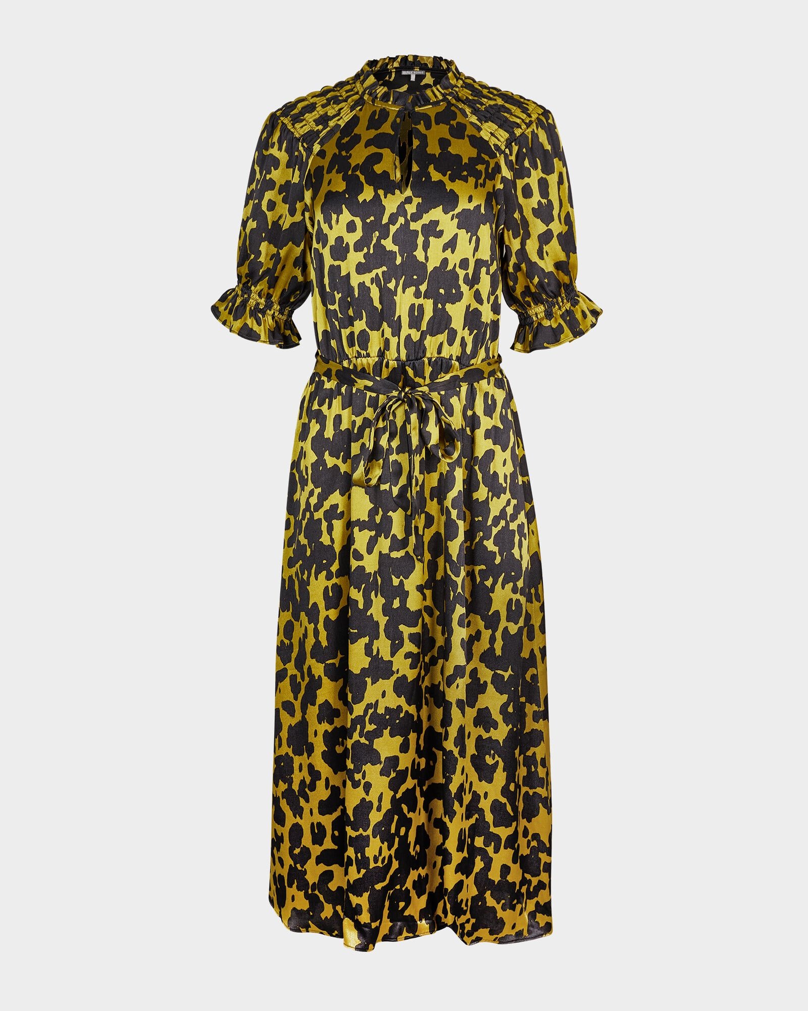 slim fit dress slacks Emerald Green Leopard Dress – Zayah main image 0