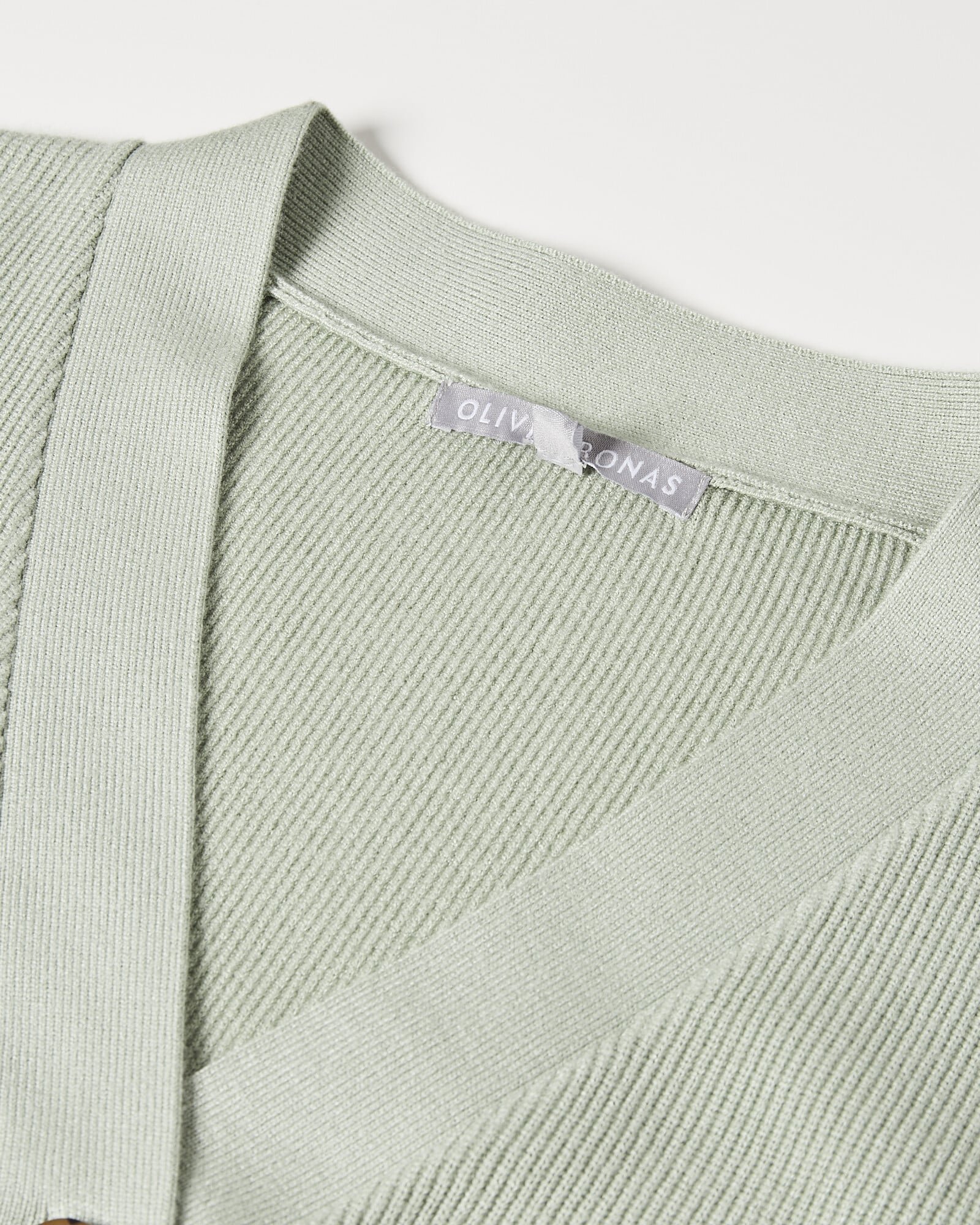 Button Through Sage Green Knitted Midi Jumper Dress | Oliver Bonas