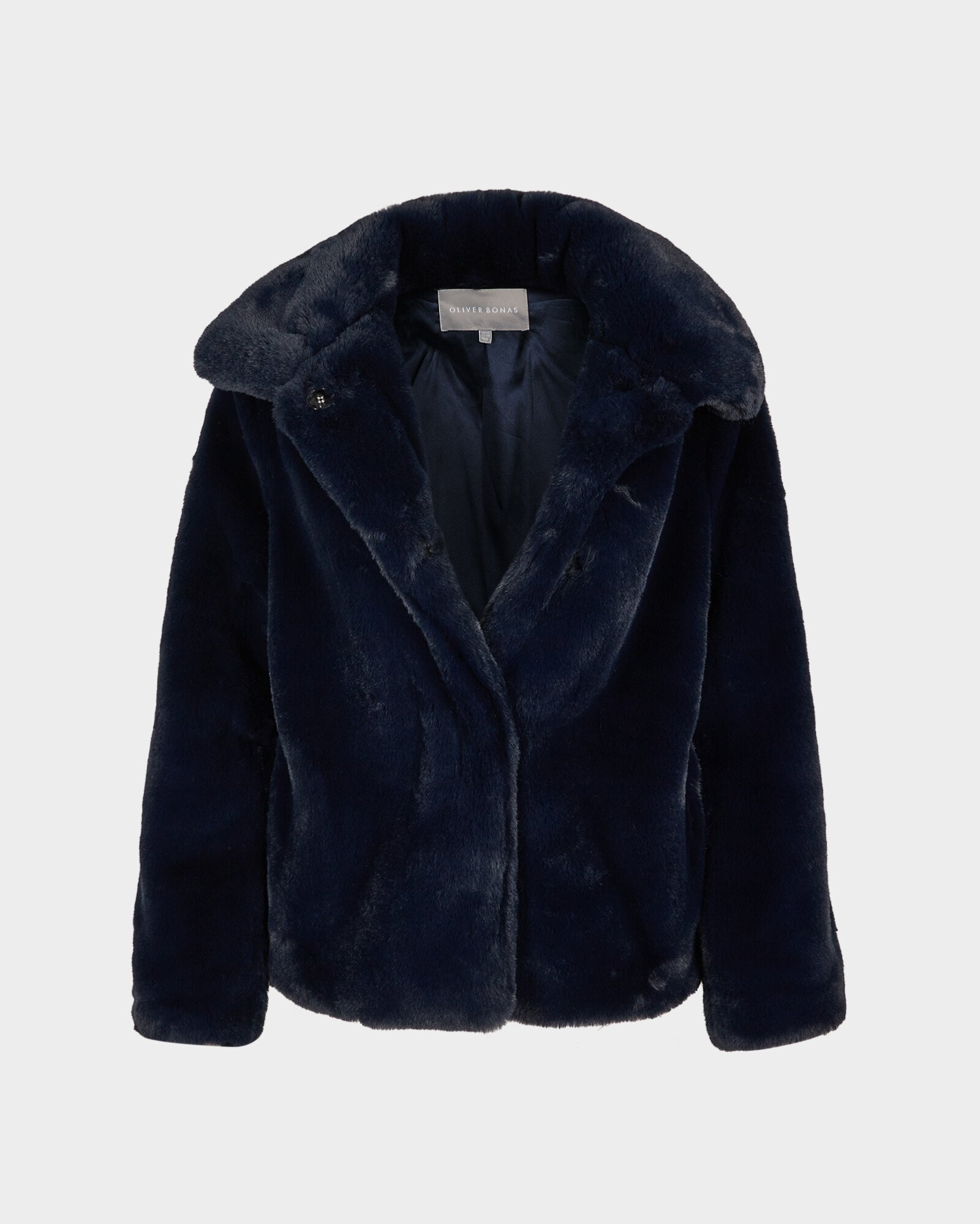 Faux Fur Navy Blue Jacket Oliver Bonas