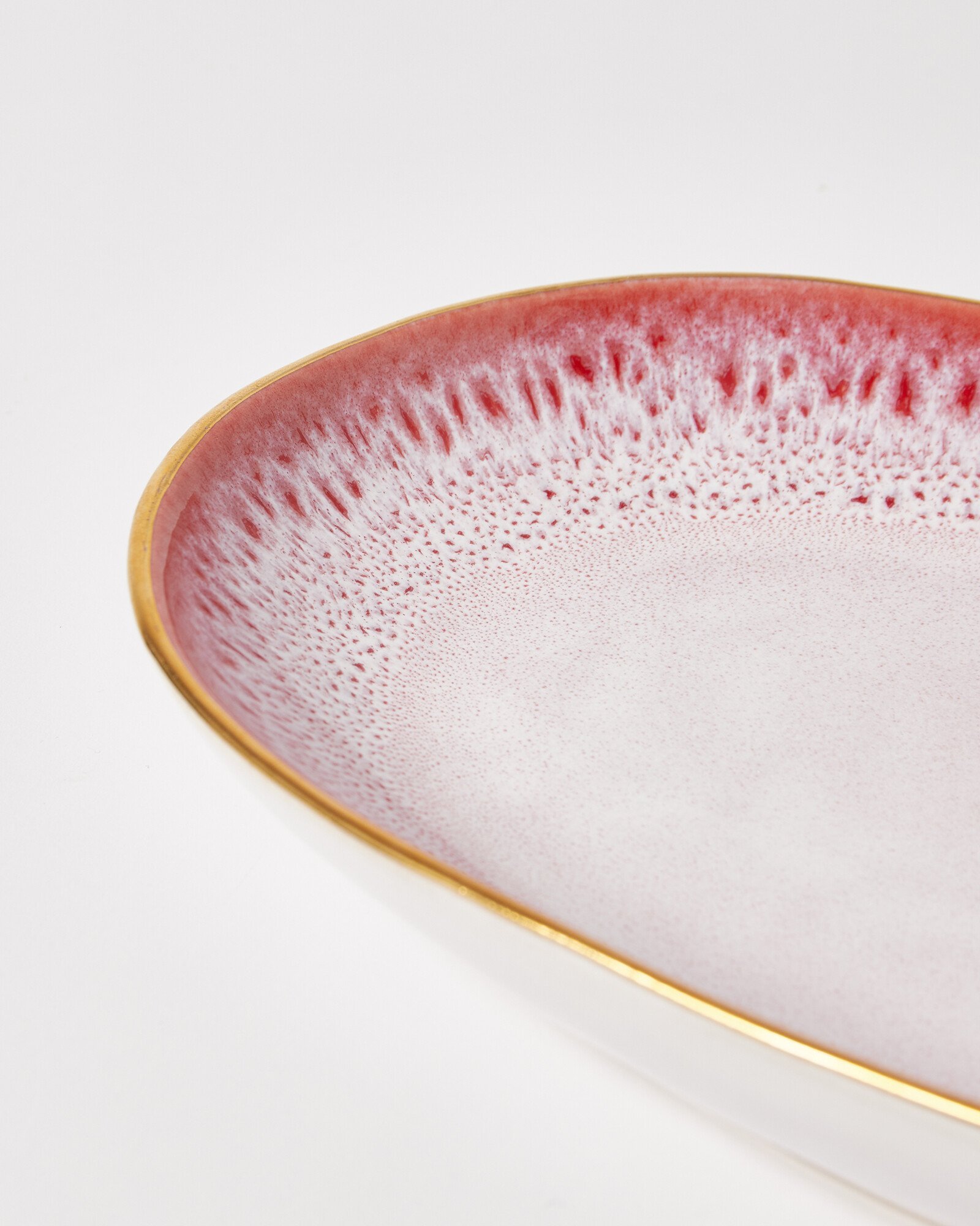 Edo Pink Gold Ceramic Serving Platter Oliver Bonas
