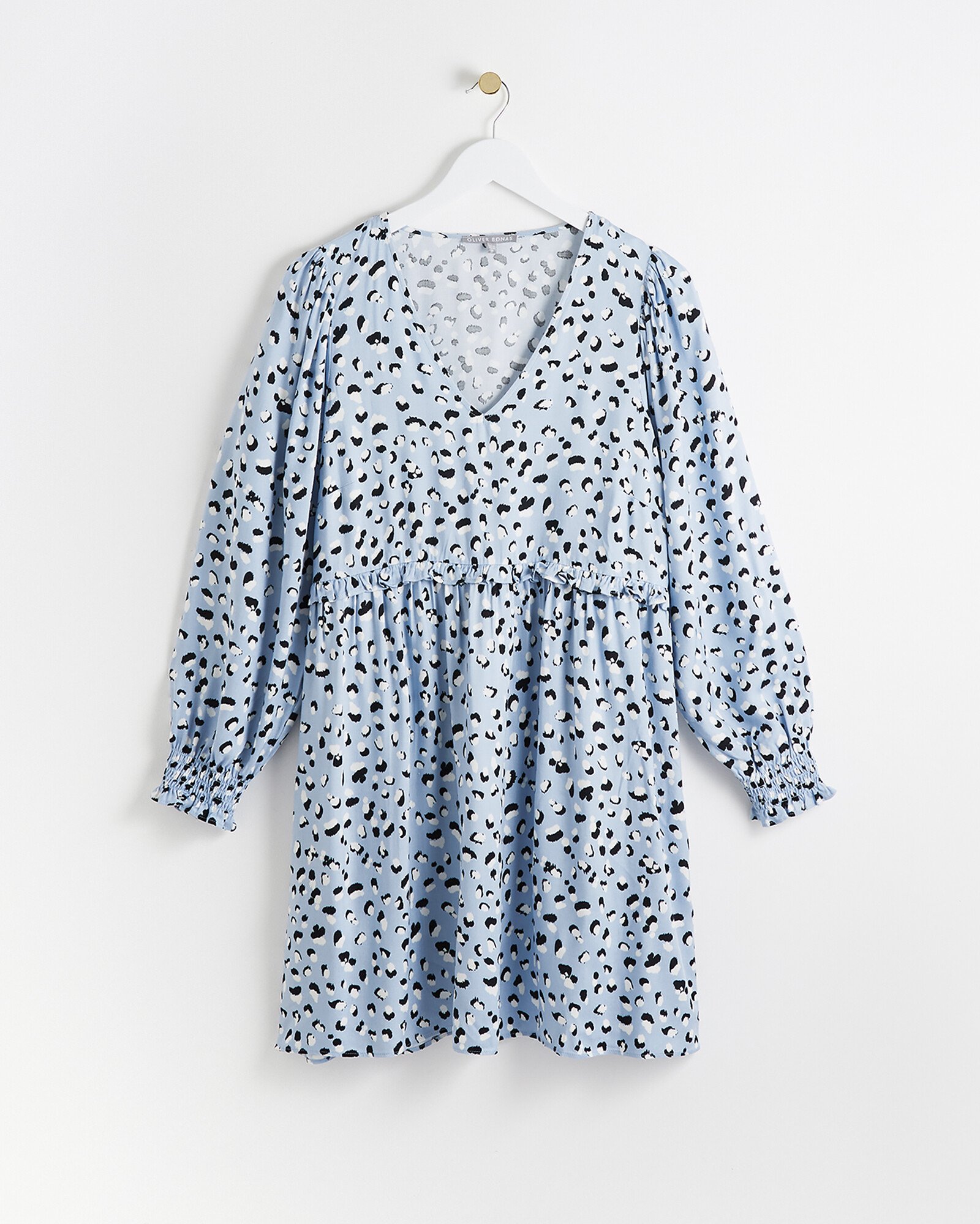 Dotty Leopard Print Blue Mini Dress | Oliver Bonas Dotty Leopard Print Blue Mini Dress | Oliver Bonas