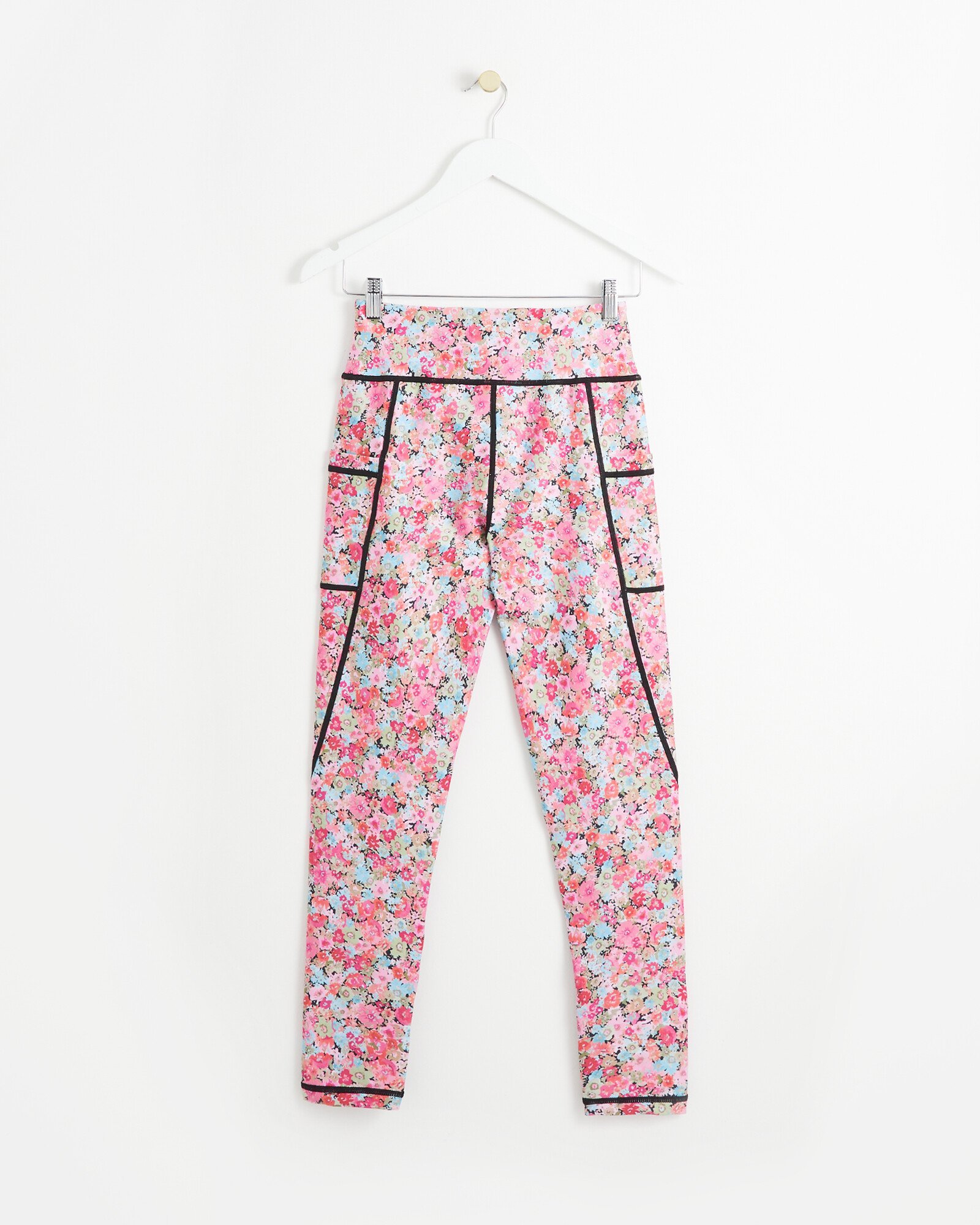 Active Dainty Daisy Floral Print Pink Sport Leggings Oliver Bonas