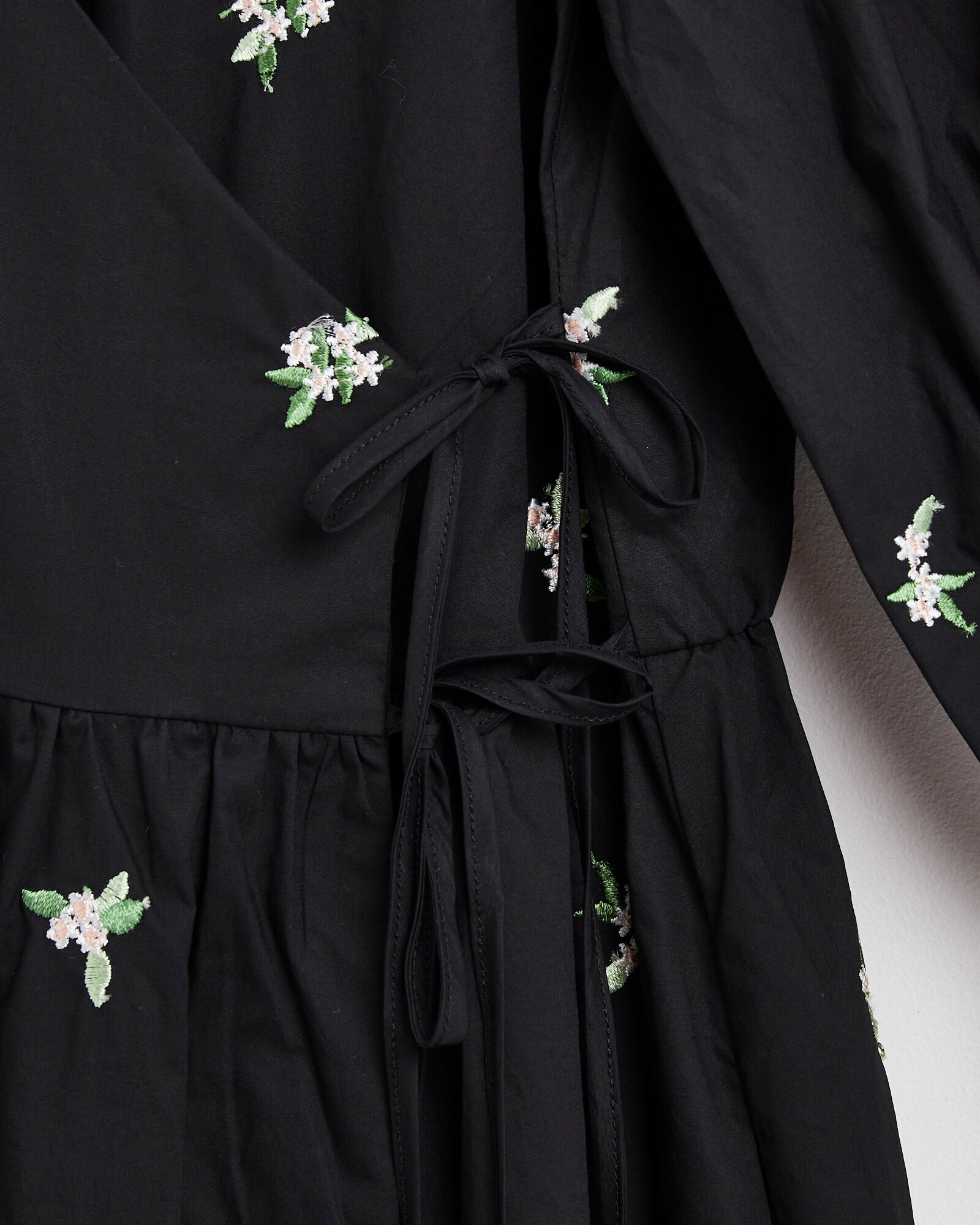 green emerald velvet dress Asos Edition Floral Phoenix Embroidered Satin Halter Midi Dress In Black