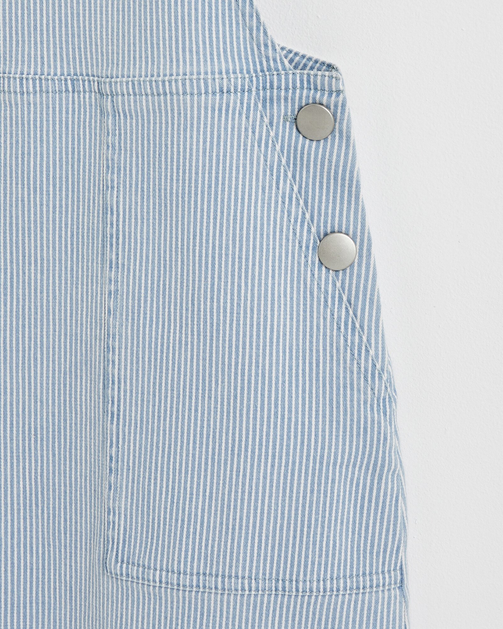Pinstripe Blue & White Pinafore Mini Dress | Oliver Bonas