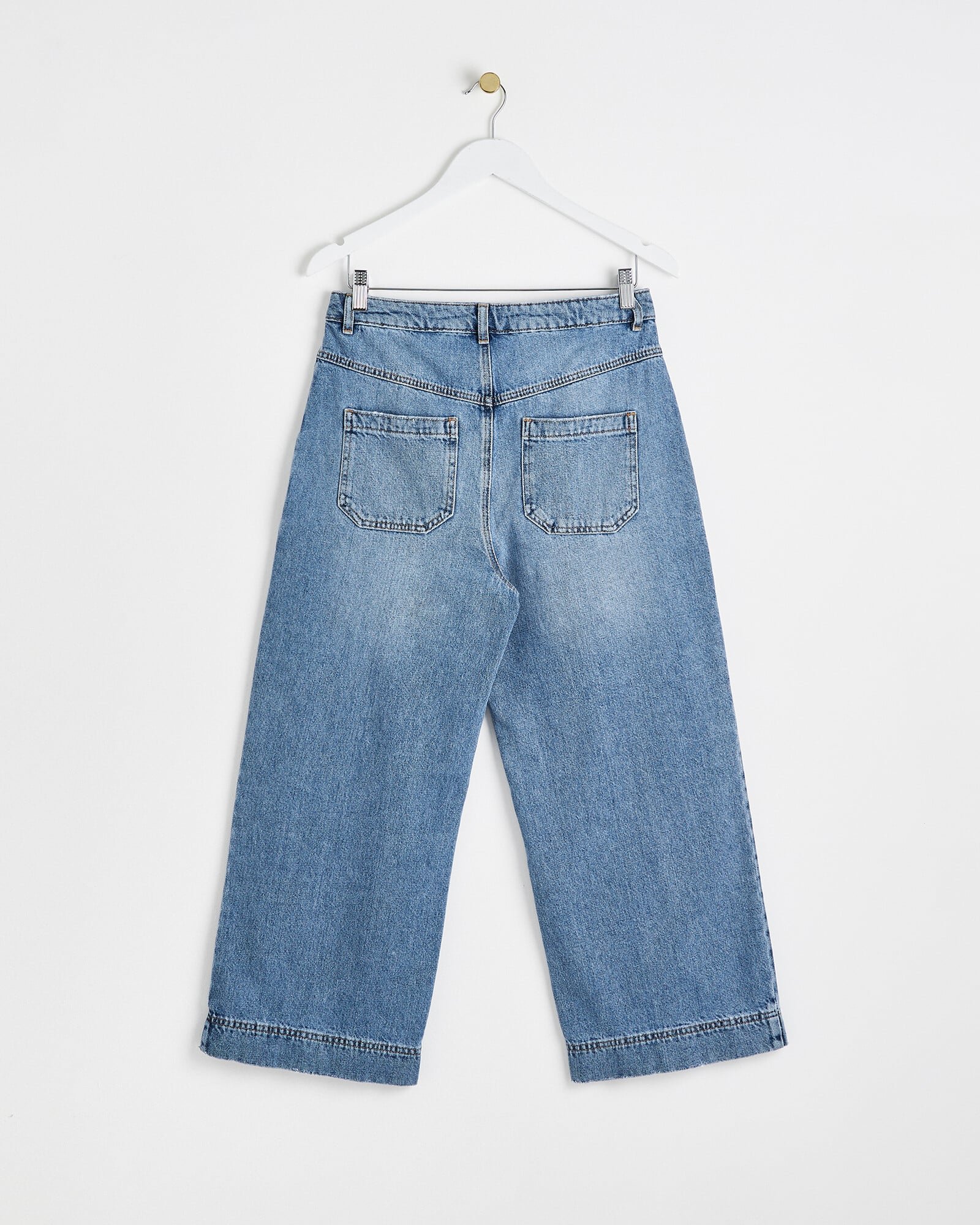 Johnny Was Womens Blue Sydney Cropped Wide Leg