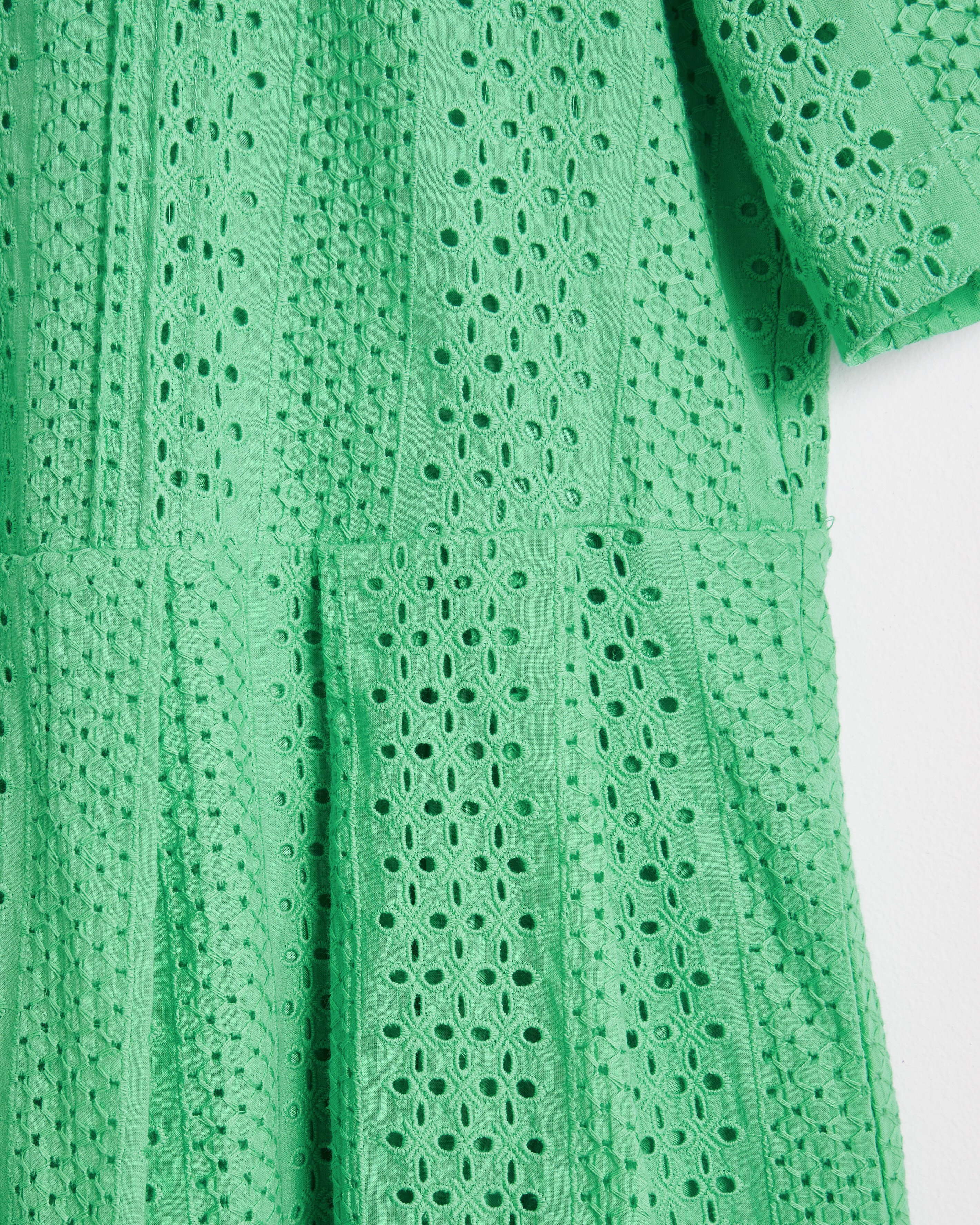 Broderie Green Mini Shirt Dress | Oliver Bonas IE