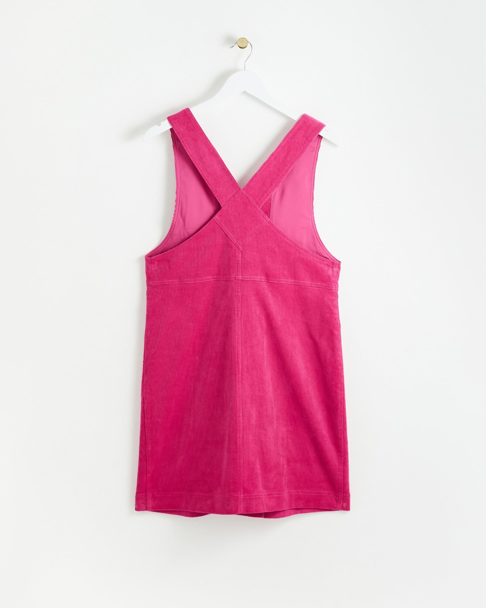 Hot Pink Cord Pinafore Mini Dress | Oliver Bonas Hot Pink Cord Pinafore Mini Dress | Oliver Bonas