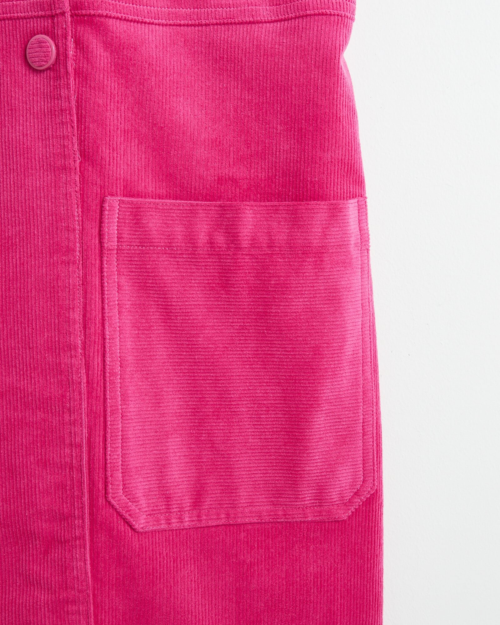 Hot Pink Cord Pinafore Mini Dress | Oliver Bonas Hot Pink Cord Pinafore Mini Dress | Oliver Bonas