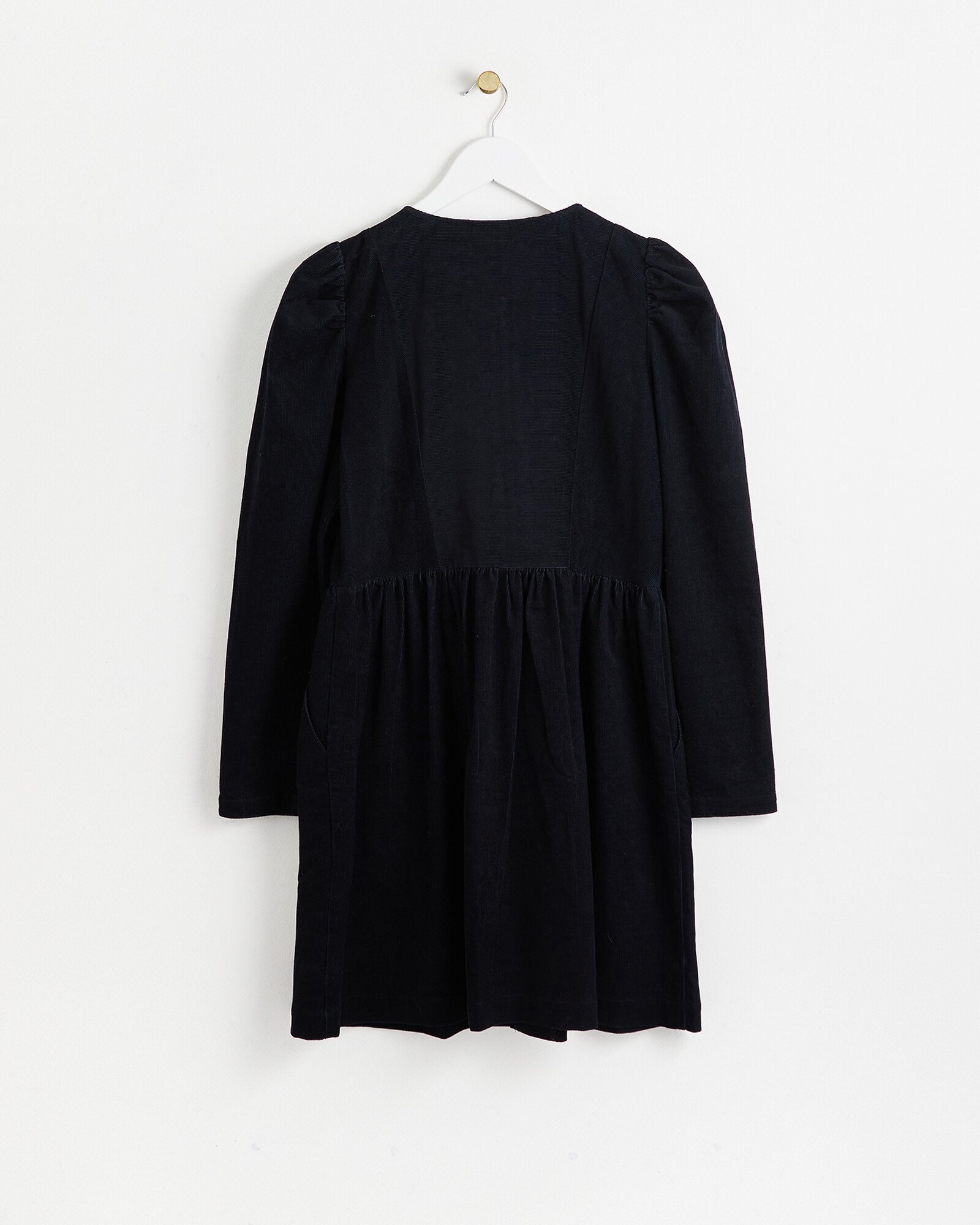 Zip Through Navy Blue Cord Mini Dress Oliver Bonas