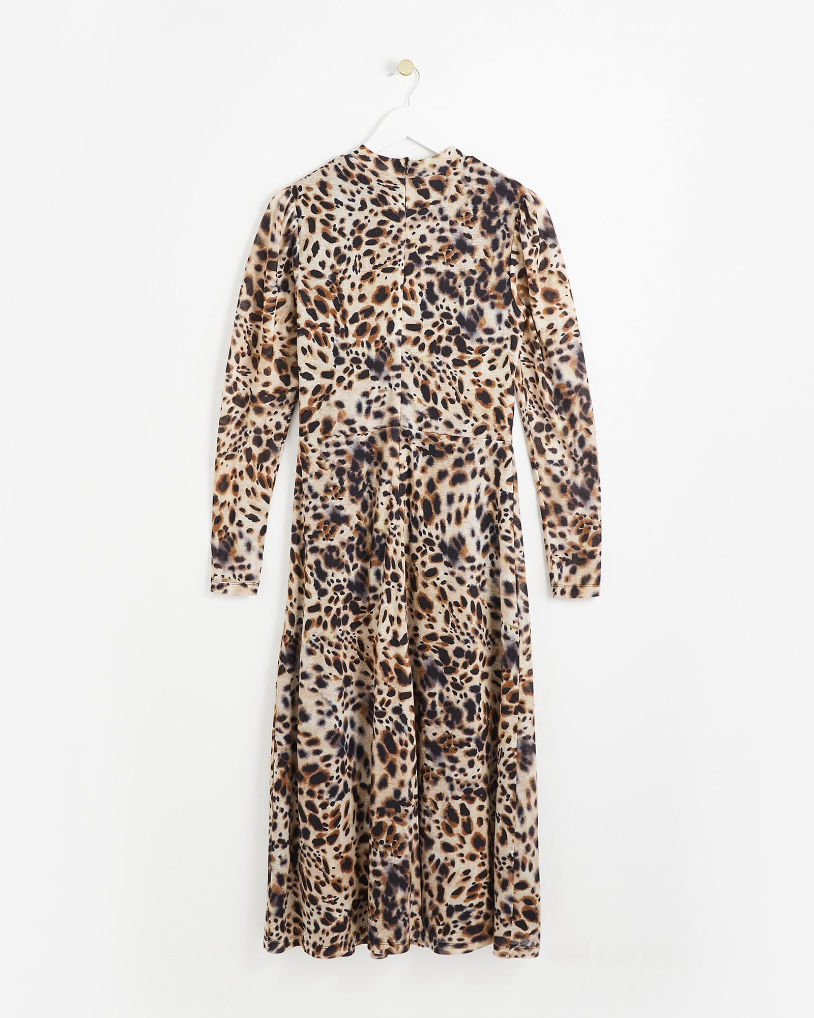 Natural Leopard Print Brown Mesh Midi Dress | Oliver Bonas Natural Leopard Print Brown Mesh Midi Dress | Oliver Bonas