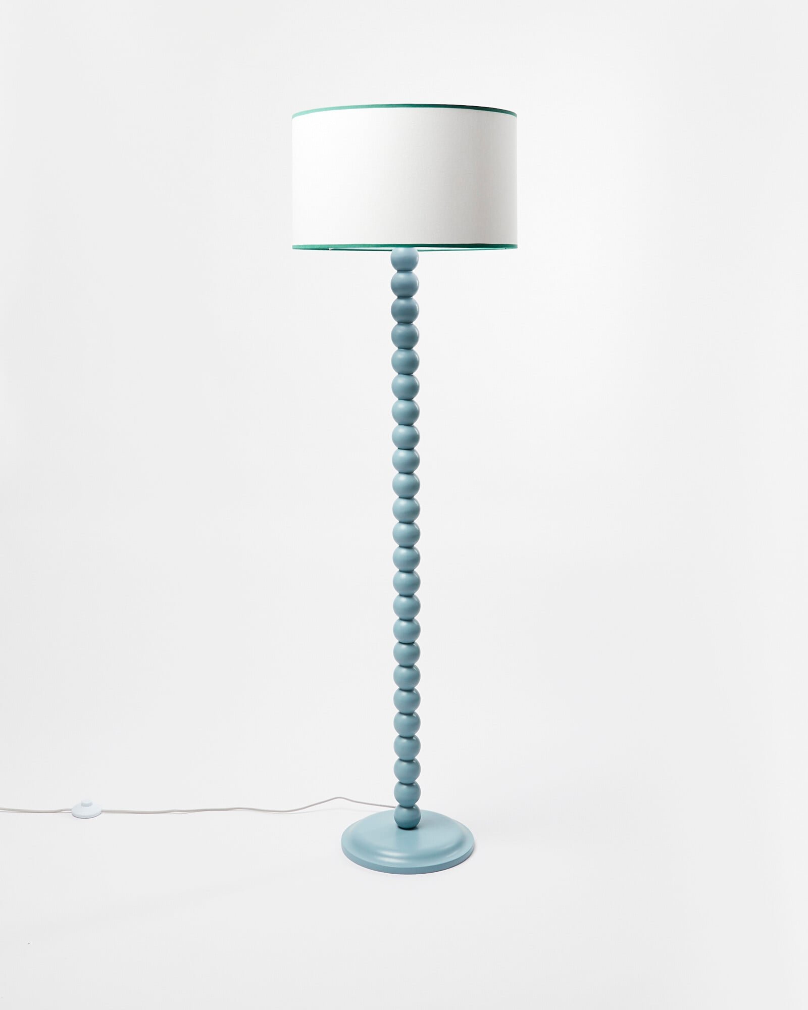 Bobbin Blue Wooden Floor Light | Oliver Bonas