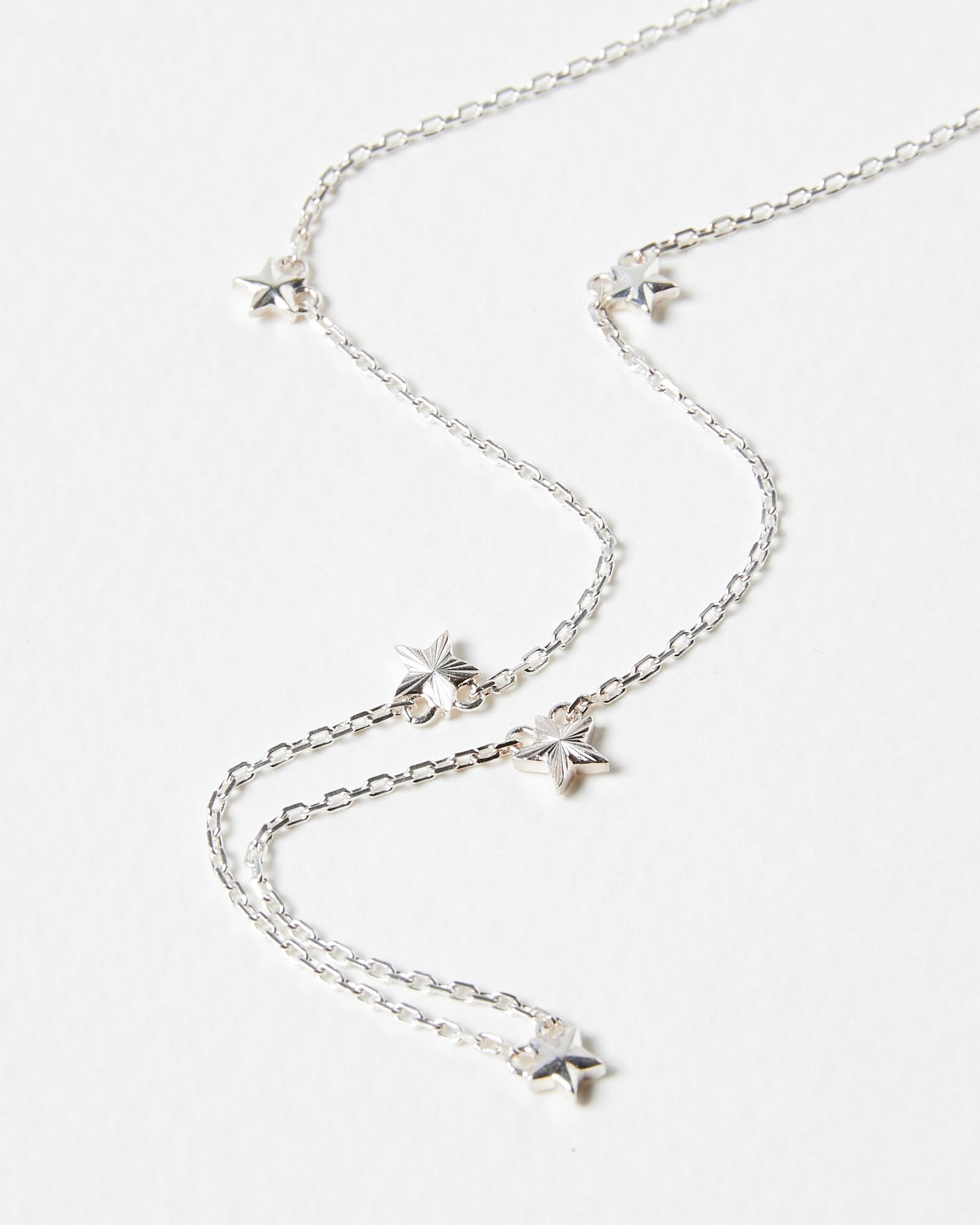 Zeke Star Detail Silver Chain Necklace | Oliver Bonas