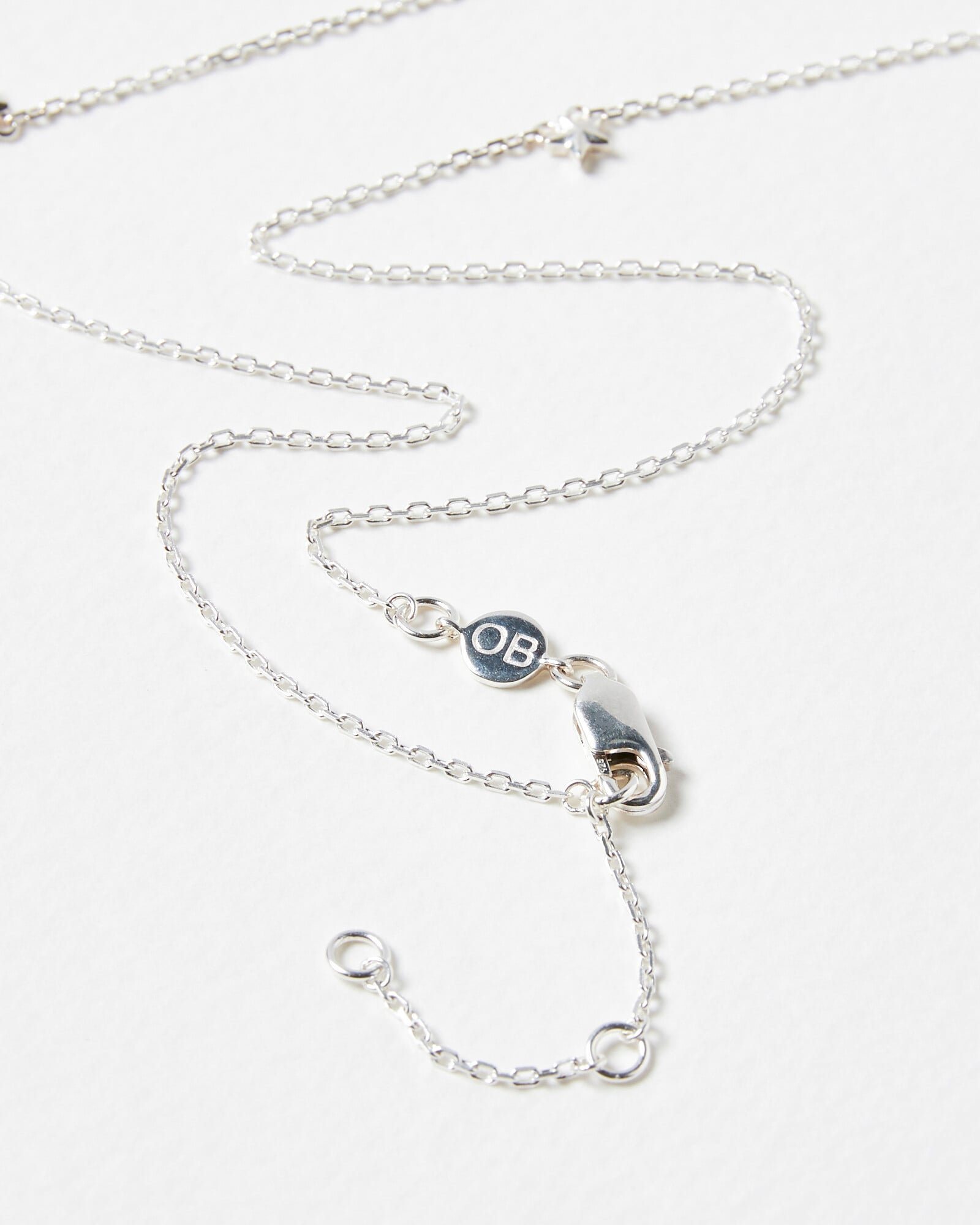 Zeke Star Detail Silver Chain Necklace | Oliver Bonas