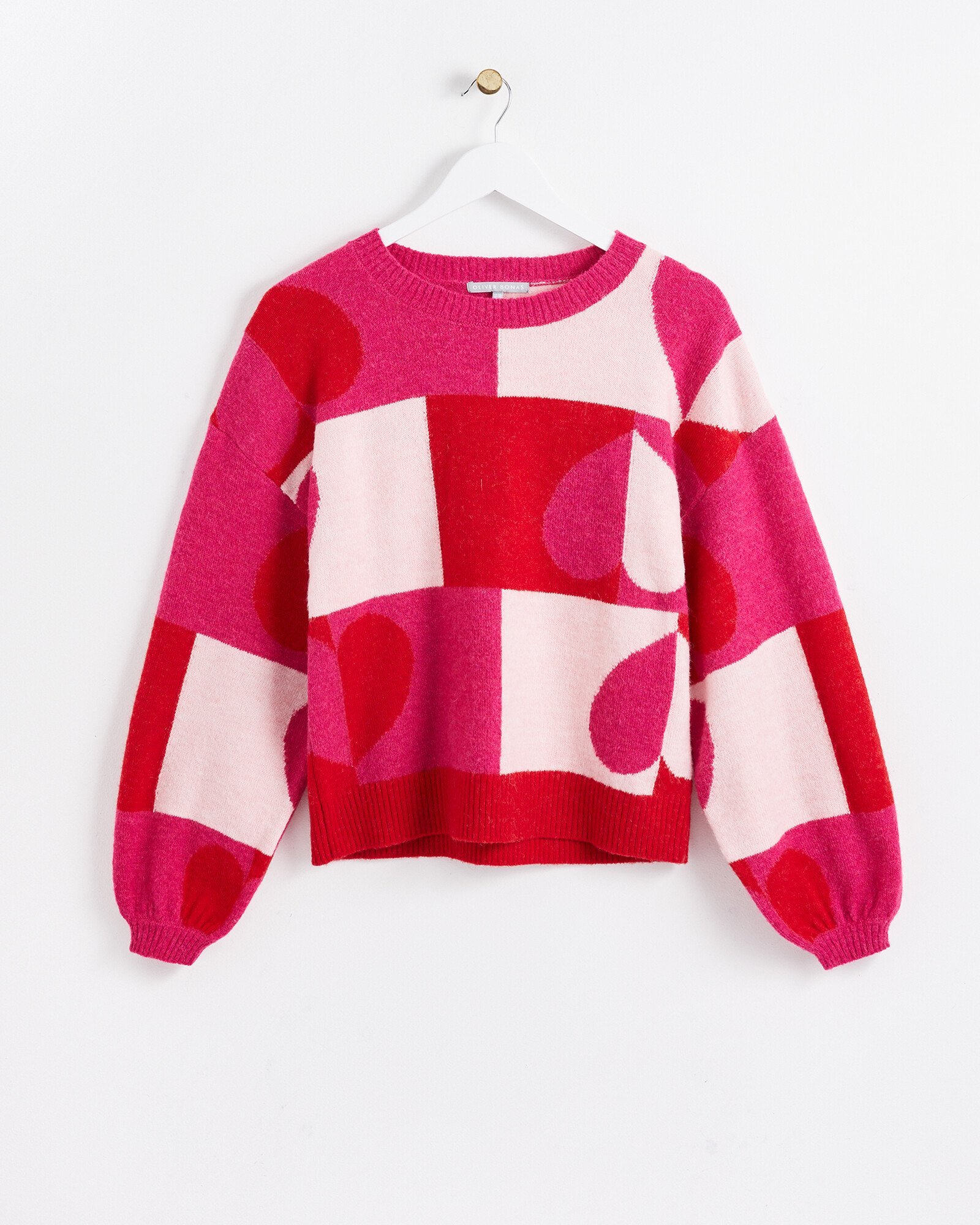 Heart Pink Jacquard Jumper Oliver Bonas