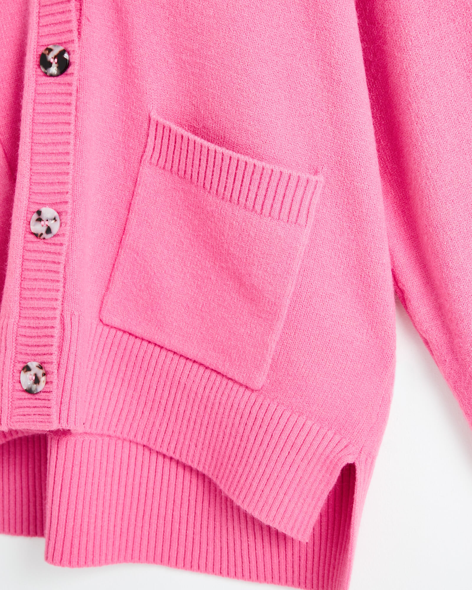 Patch Pocket Pink Knitted Cardigan | Oliver Bonas