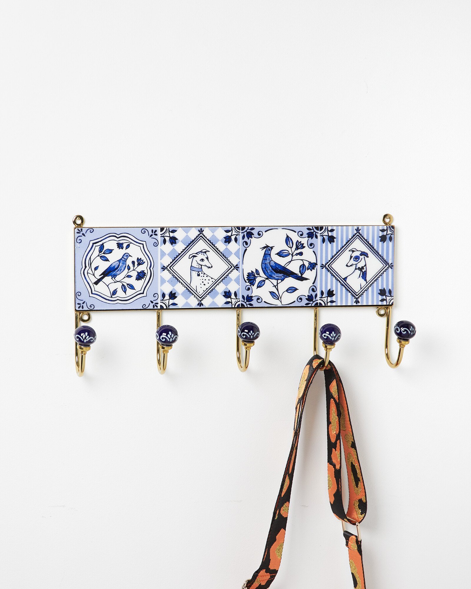 Tile Blue Ceramic Wall Hooks Oliver Bonas