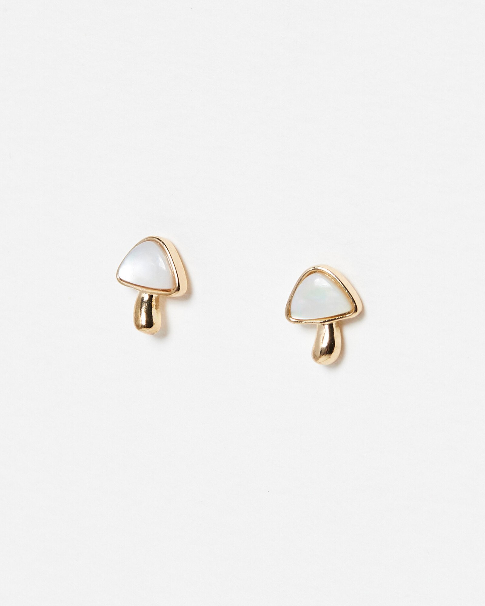 Sophia Mini Mushroom Shell Stud Earrings Oliver Bonas