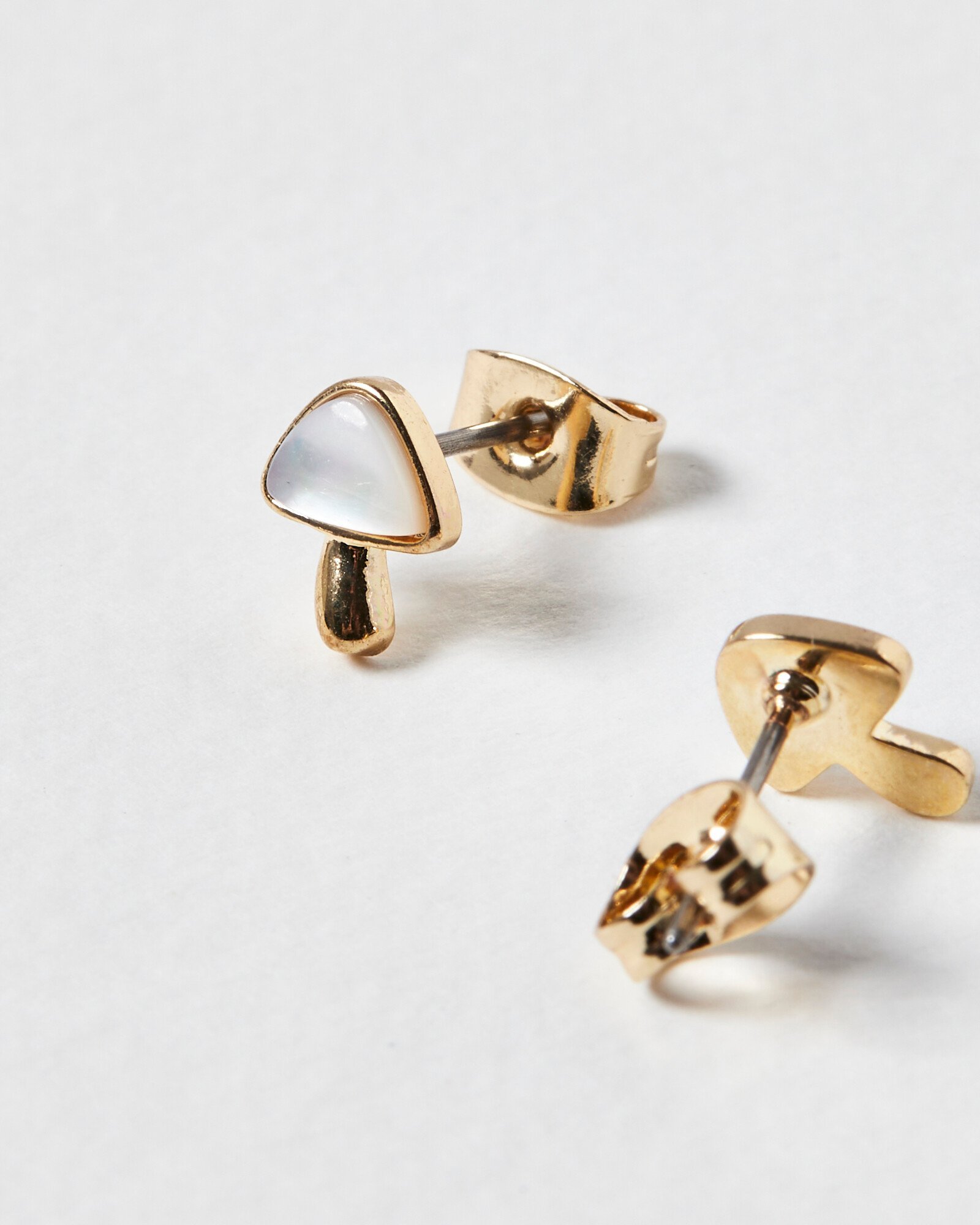 Sophia Mini Mushroom Shell Stud Earrings Oliver Bonas