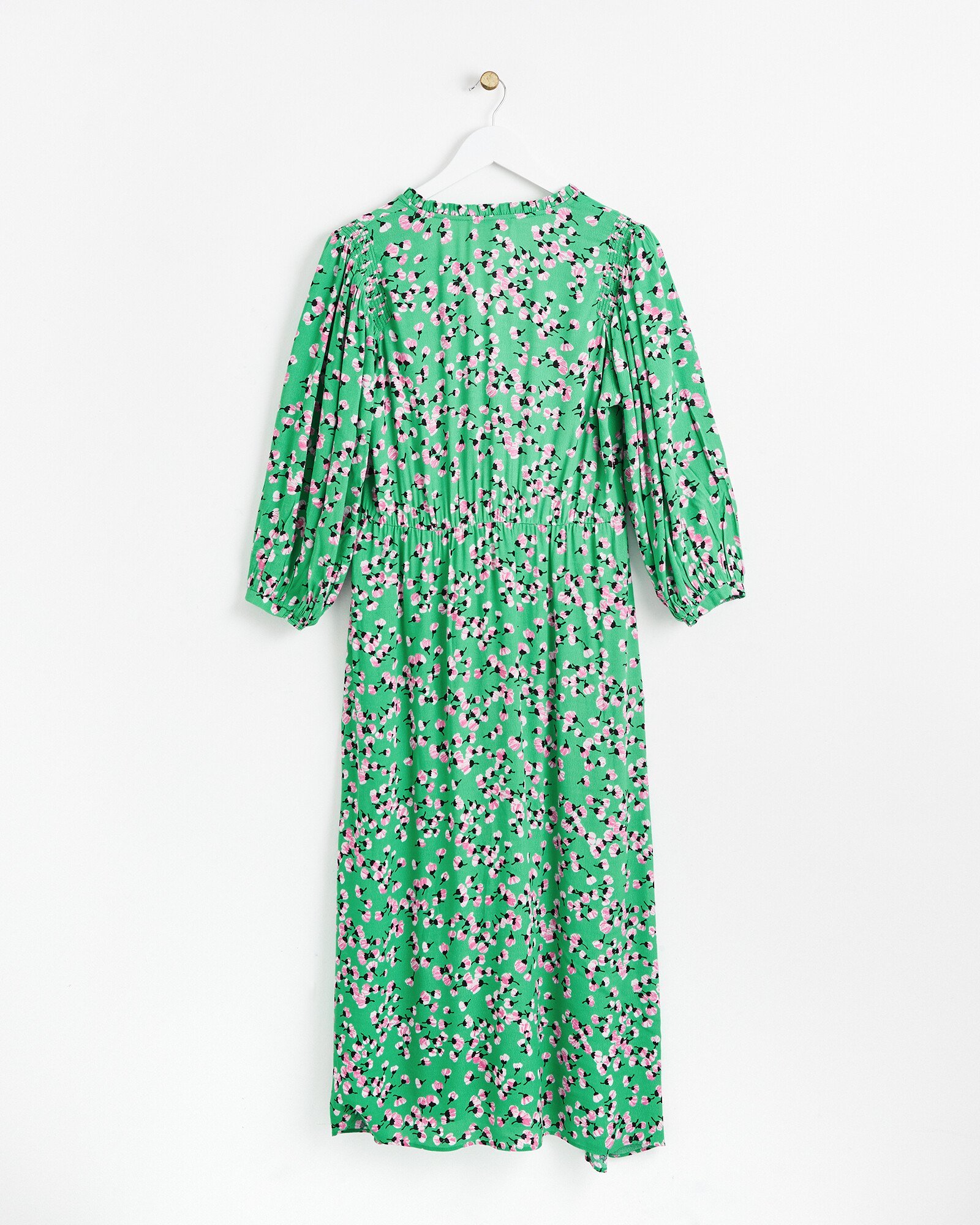 Floral Print Green Midi Dress Oliver Bonas