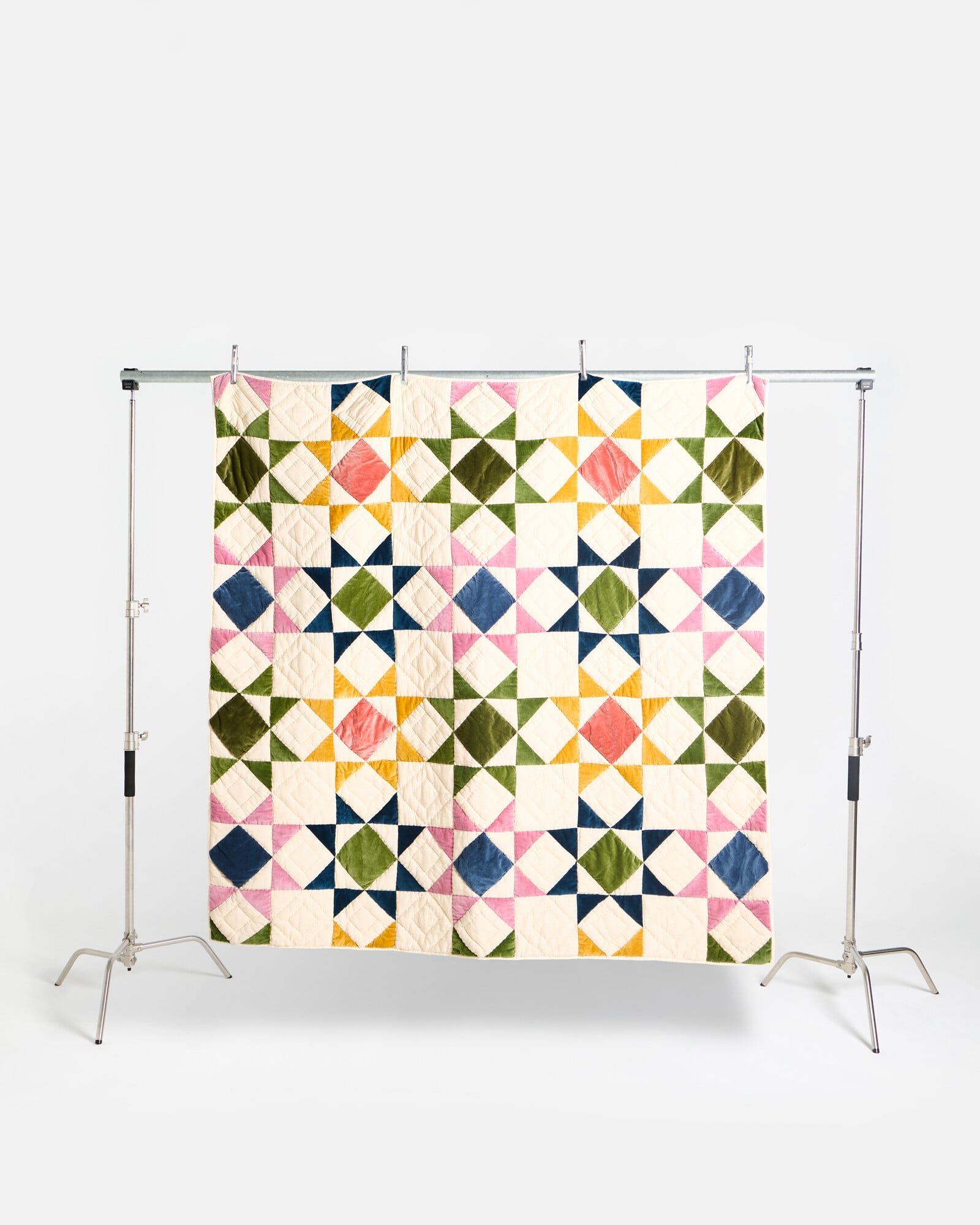 Patchwork Multicolour Velvet Bedspread | Oliver Bonas