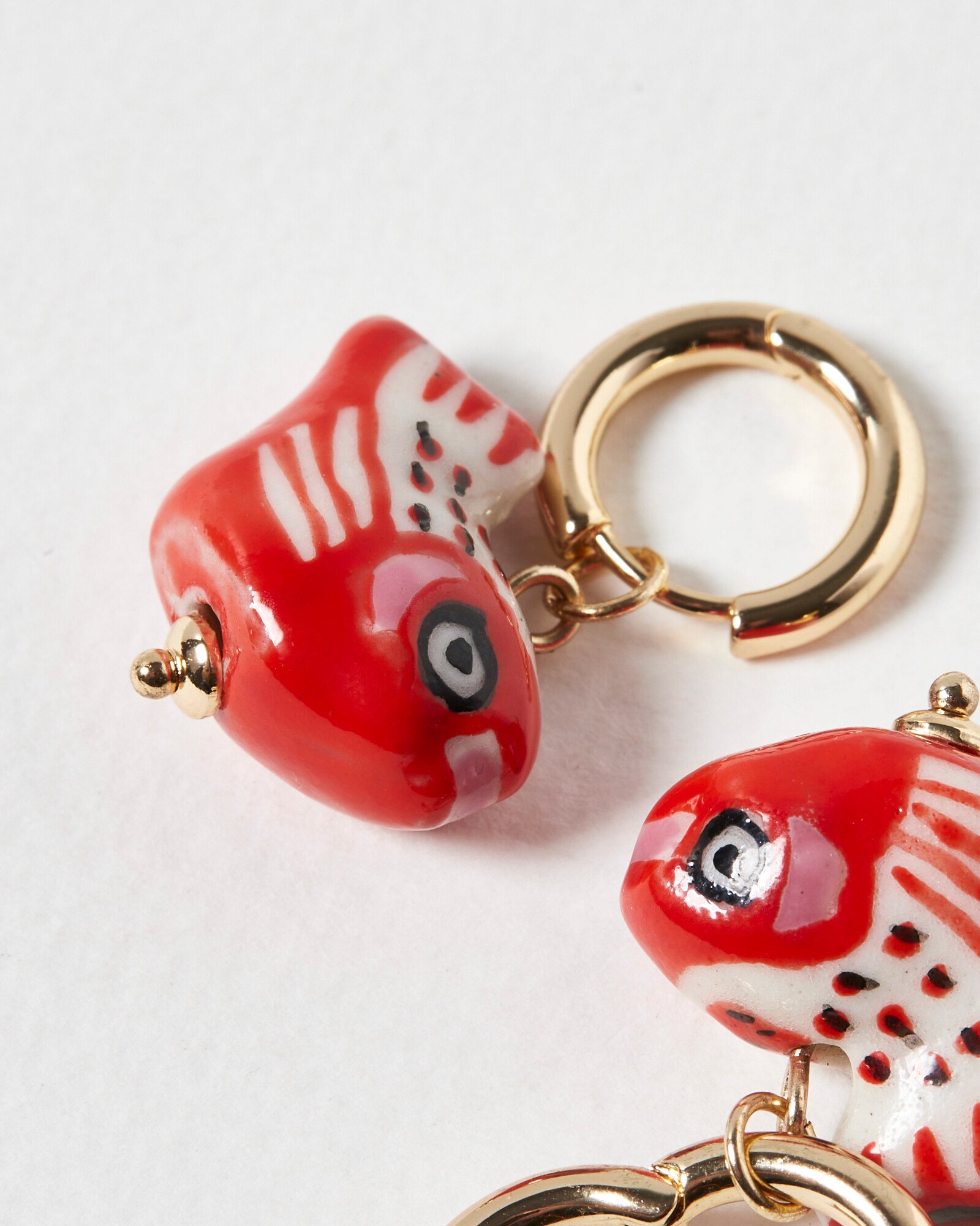 Beach Party Ceramic Fish Hoop Drop Earrings Oliver Bonas