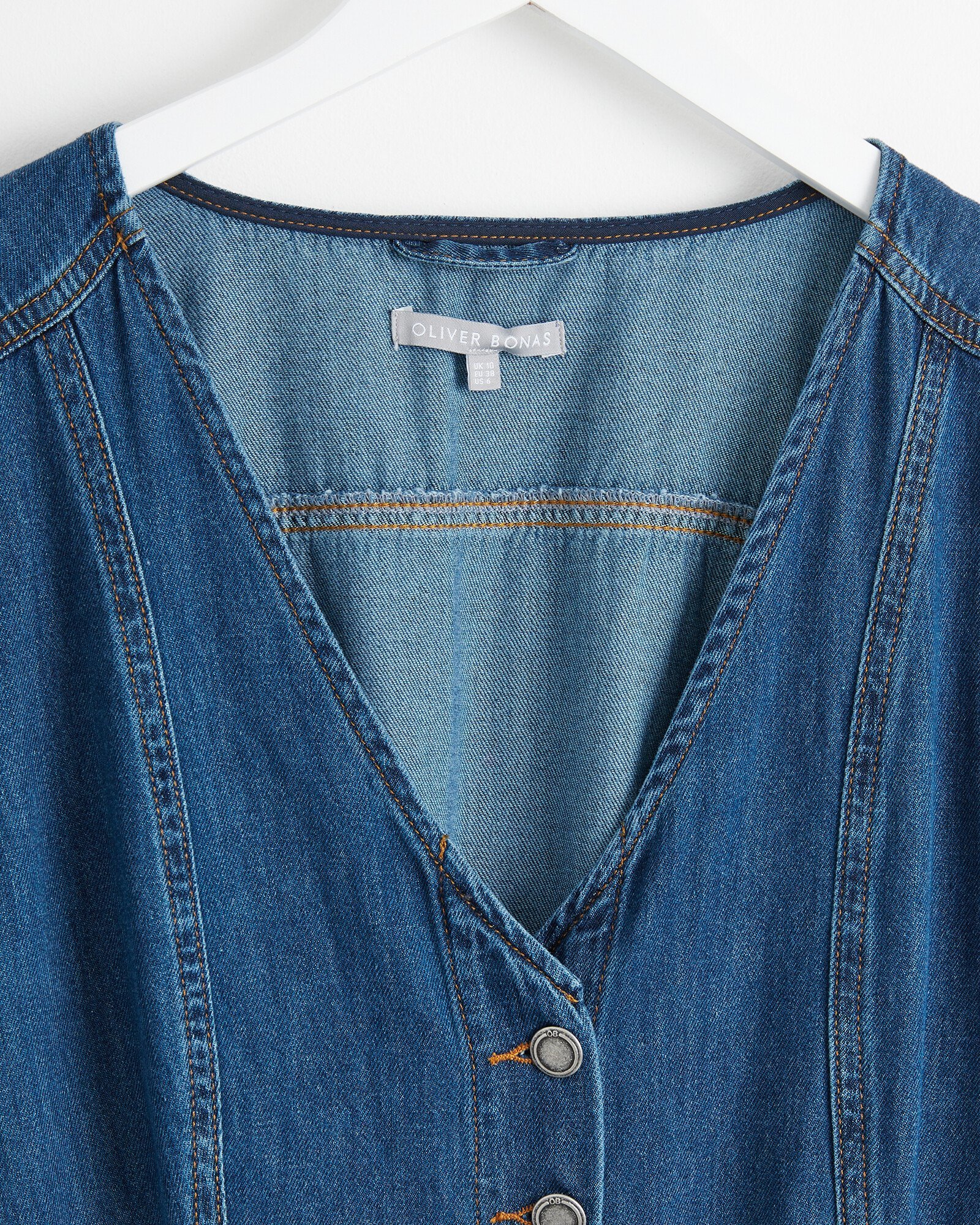 Dark Wash Blue Denim Jumpsuit Oliver Bonas