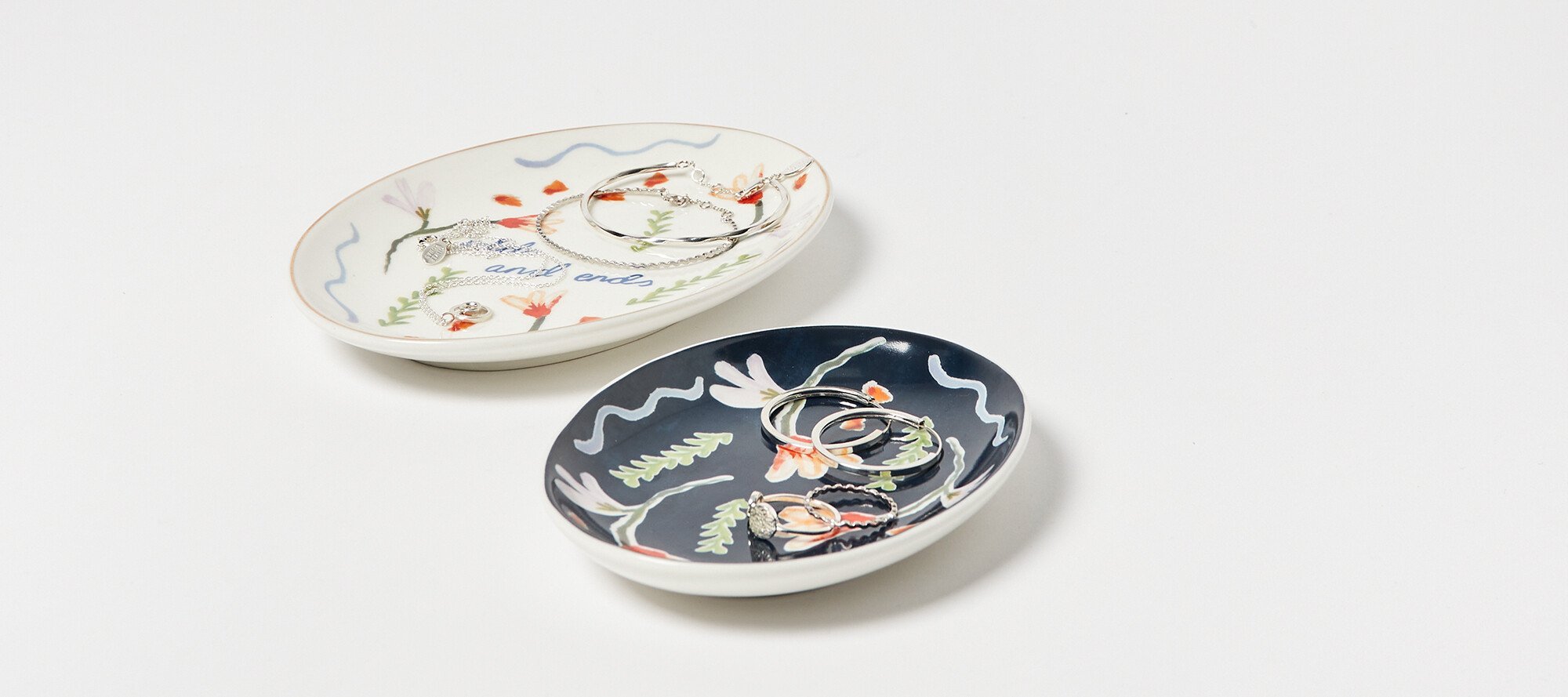 Odds And Ends Ceramic Trinket Dishes Set of Two Oliver Bonas