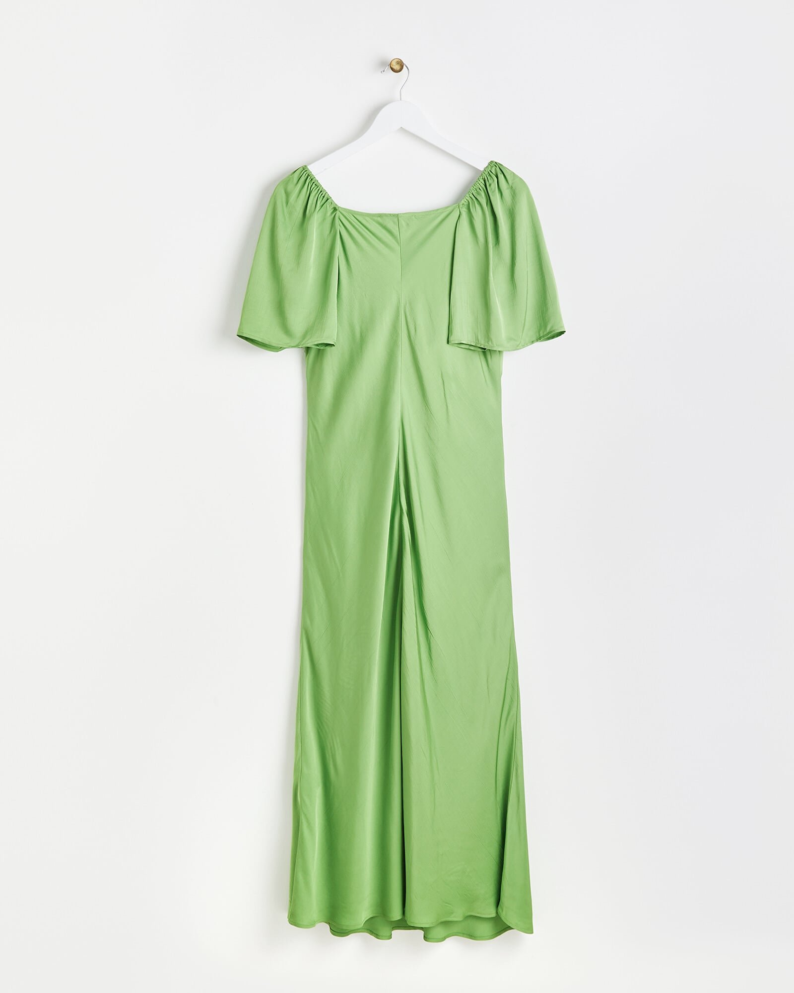 Tie Front Green Satin Midi Dress | Oliver Bonas Tie Front Green Satin Midi Dress | Oliver Bonas