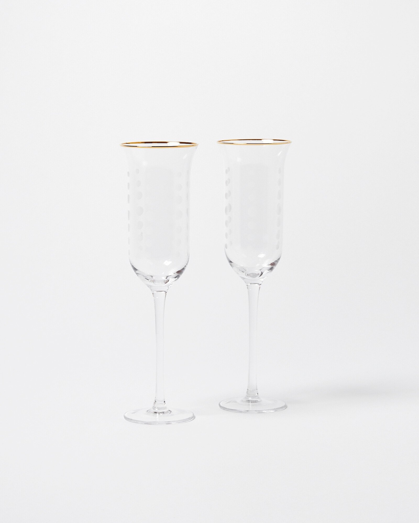 Nila Glass Champagne Flutes Set of Two Oliver Bonas