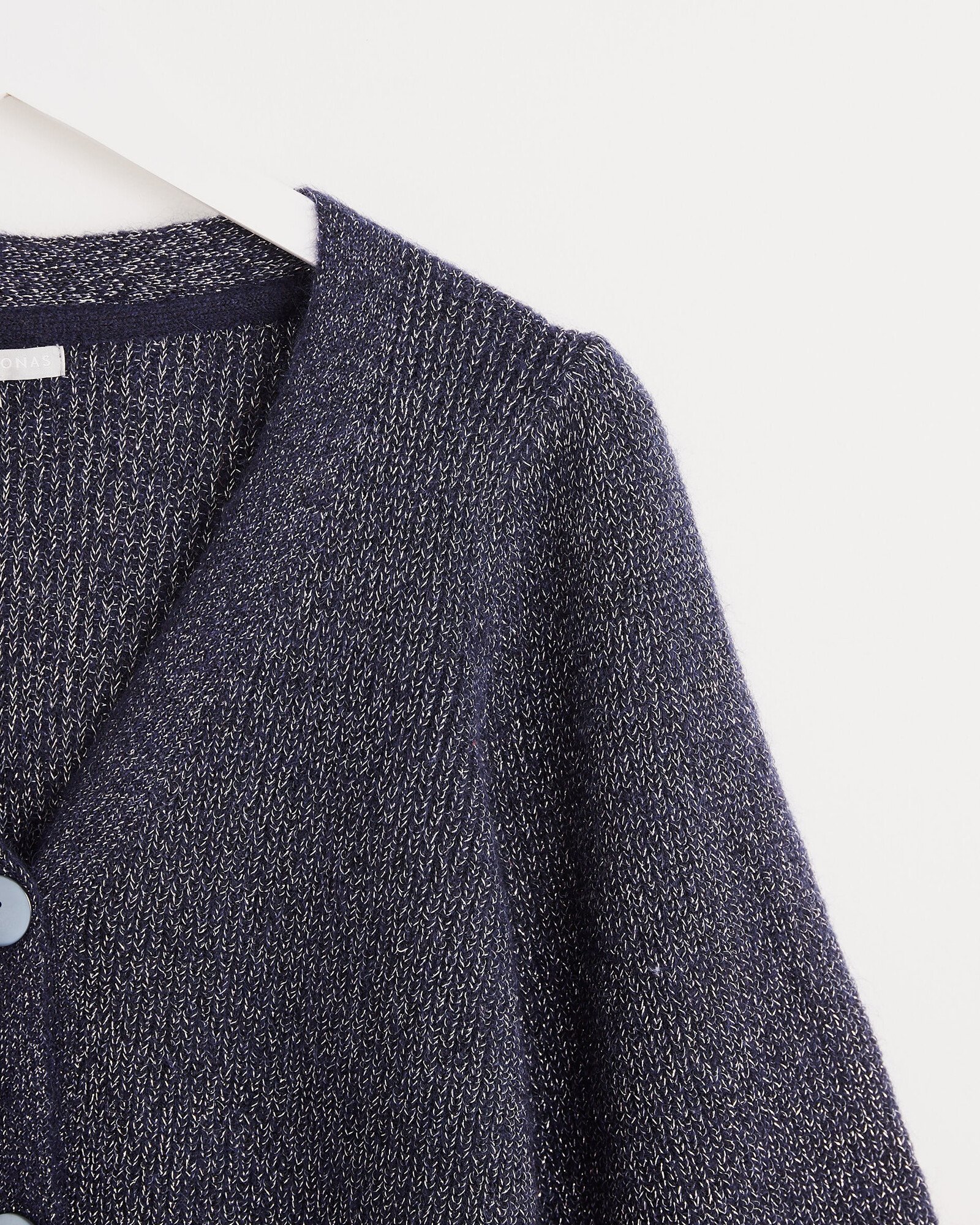 Sparkle Navy Blue Knitted Cardigan Oliver Bonas
