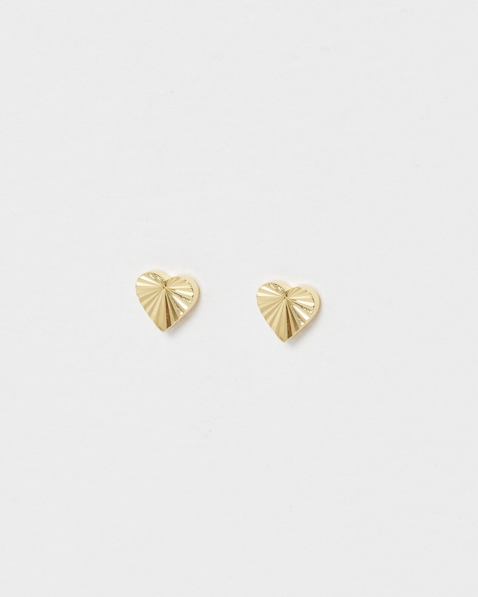 Gold Plated Small Heart Studs Kicky Perky 925 Sterling Silver 14K