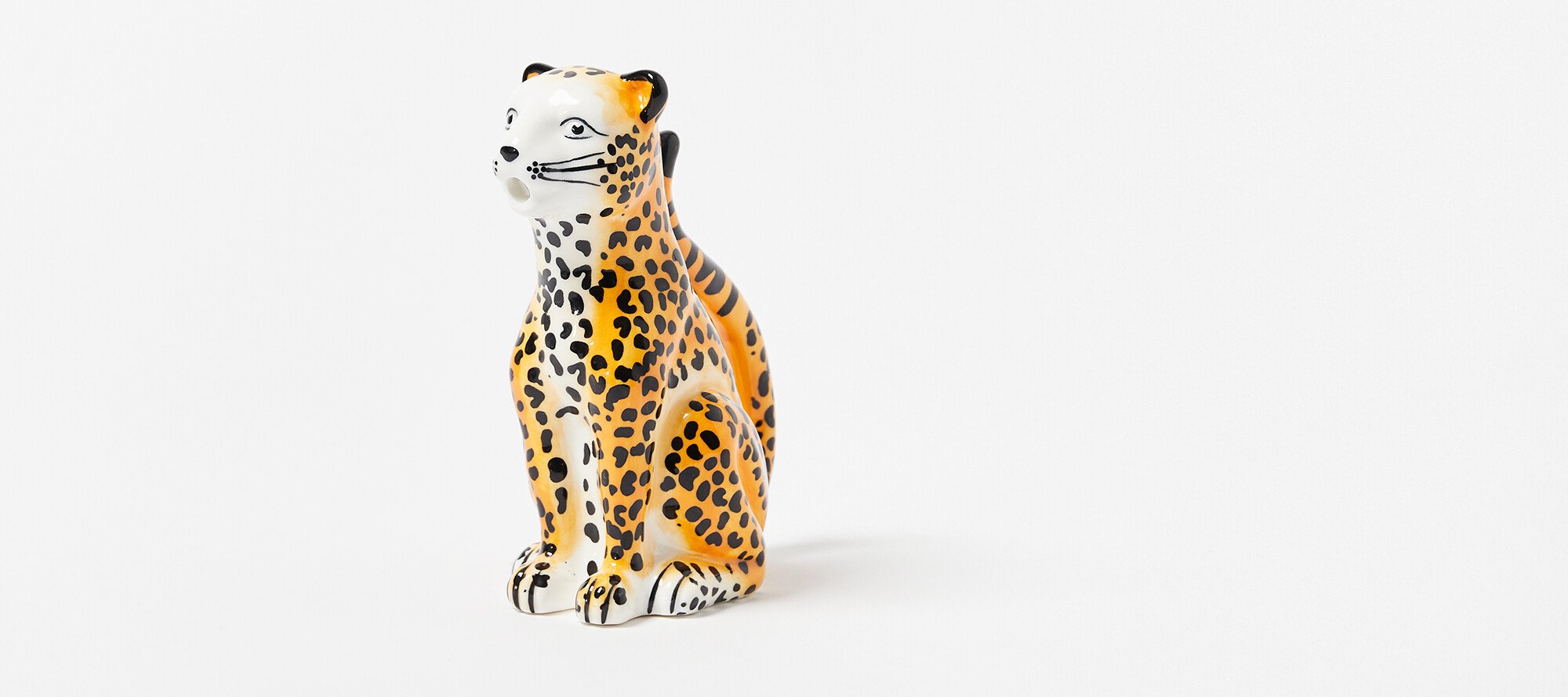 Luca Leopard Orange Ceramic Milk Jug | Oliver Bonas