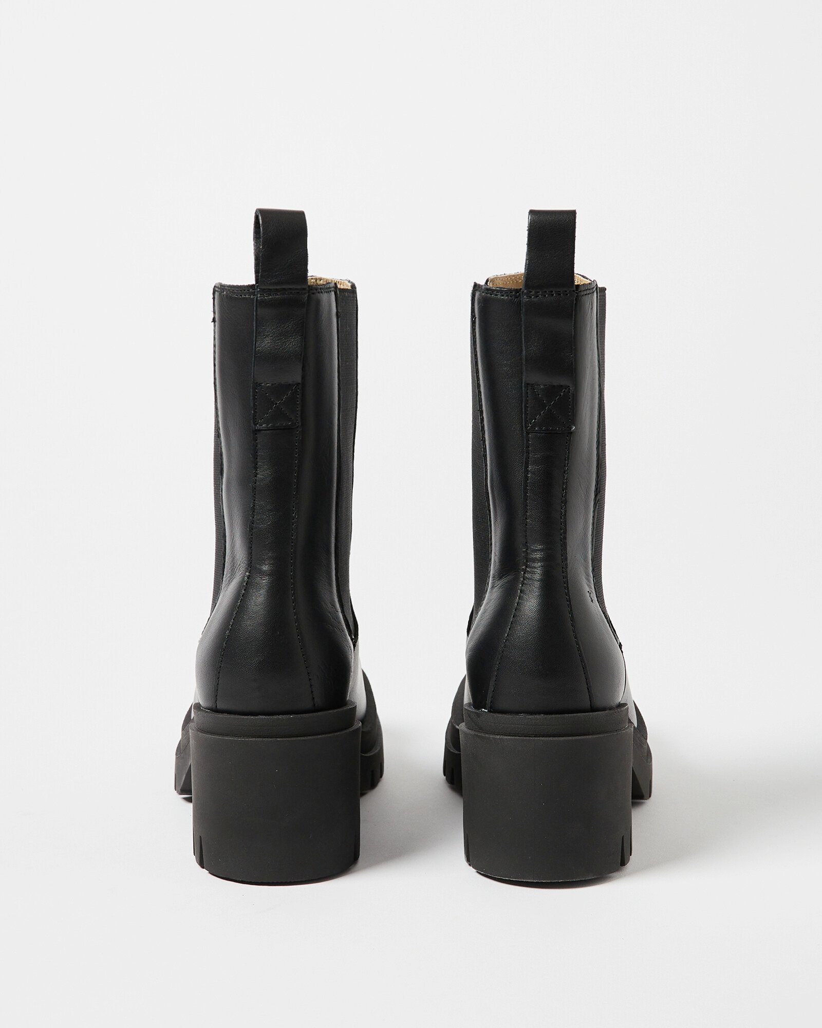 Selected Femme Sage Black Leather Heeled Chelsea Boots | Oliver Bonas
