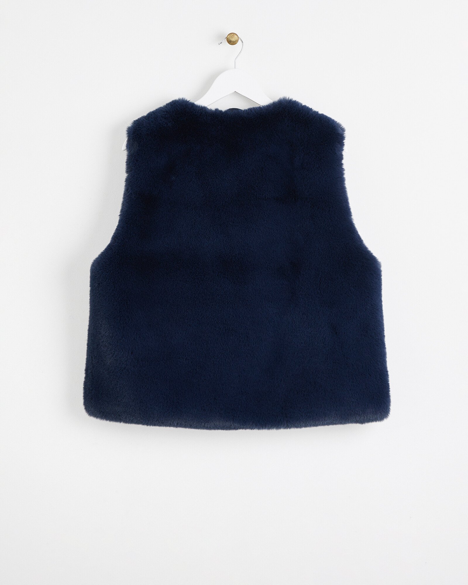 Faux Fur Navy Blue Gilet Oliver Bonas IE