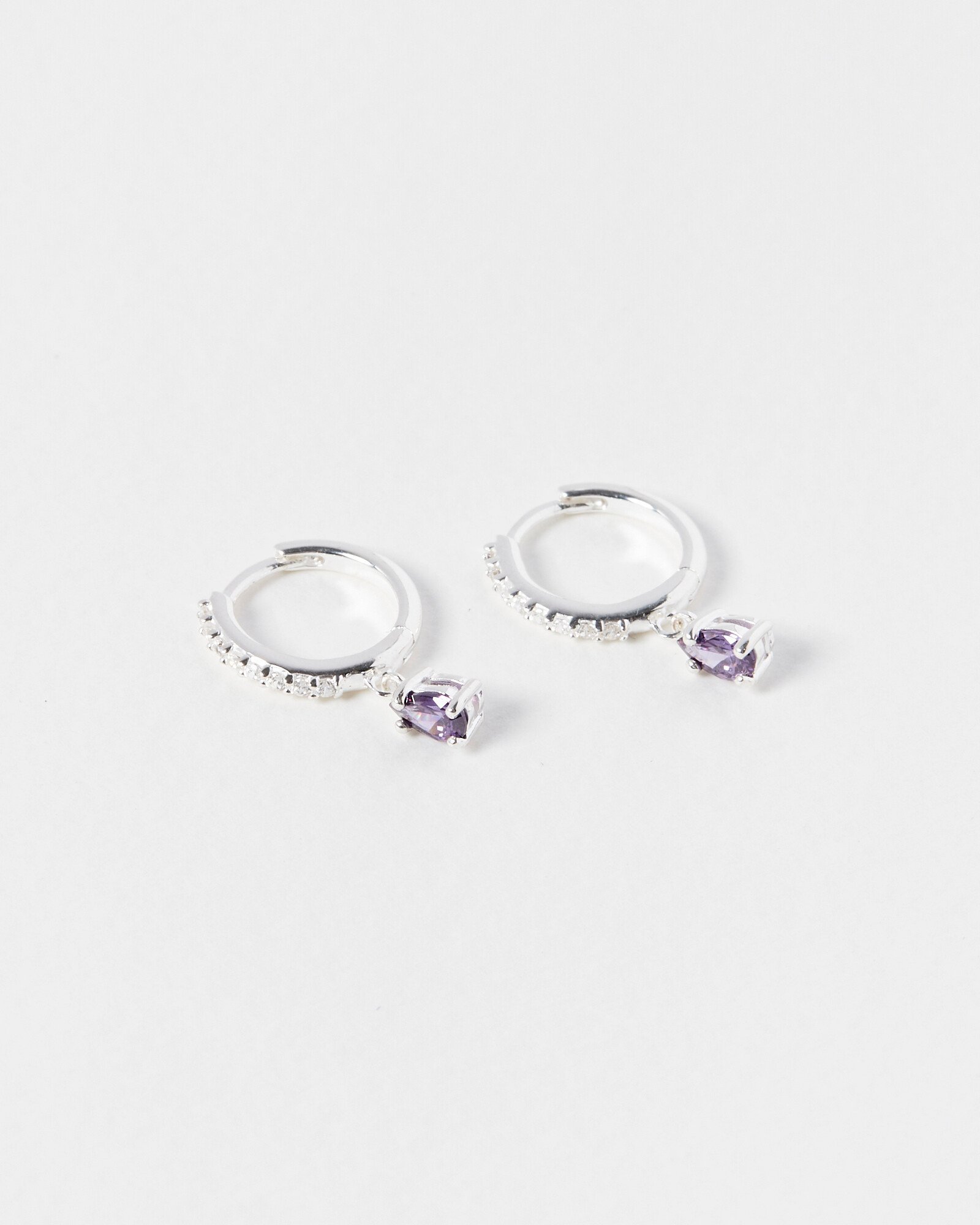 Pavati Purple Amethyst Hoop Drop Earrings Oliver Bonas