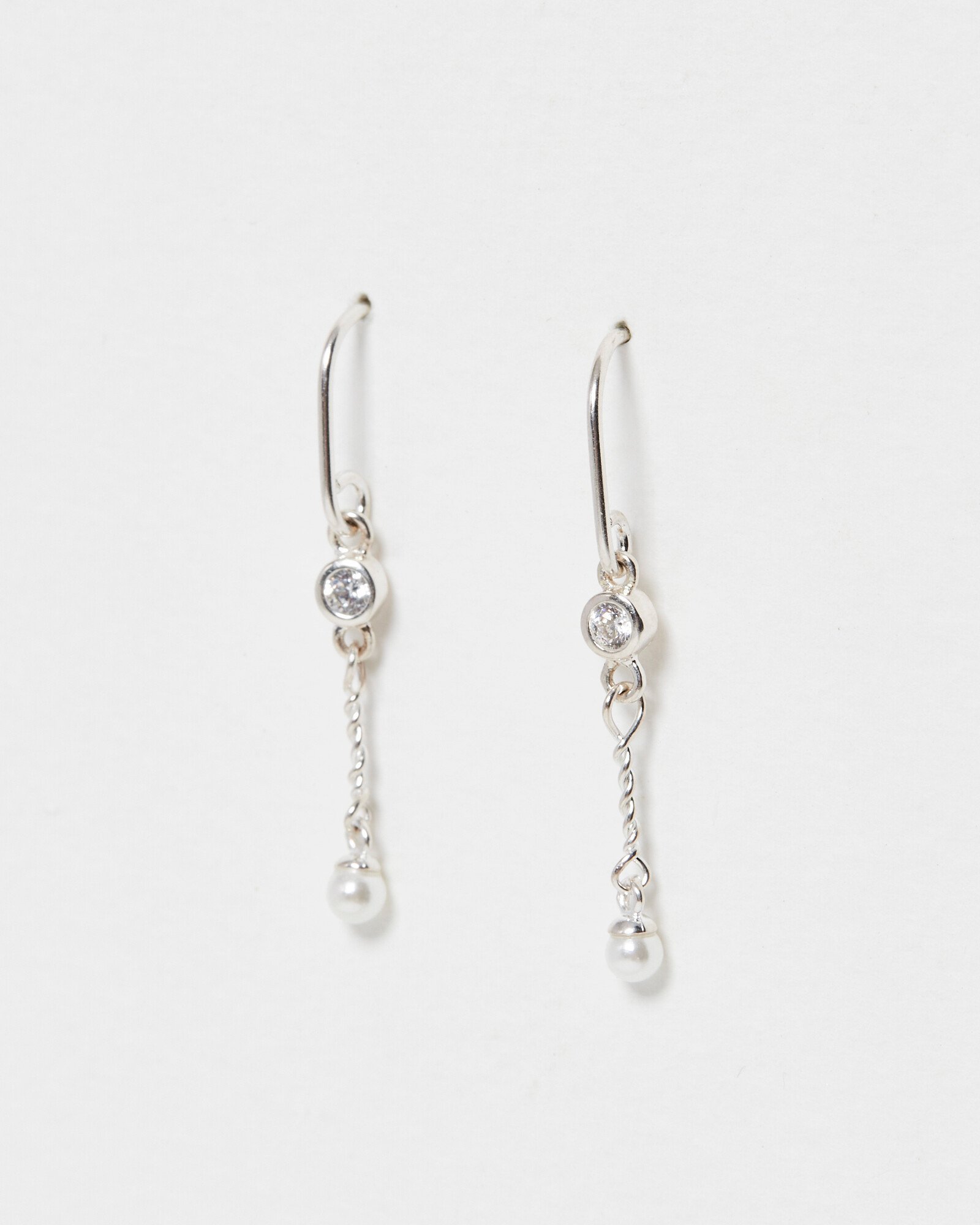 Rosaline Silver Freshwater Pearl Drop Earrings Oliver Bonas