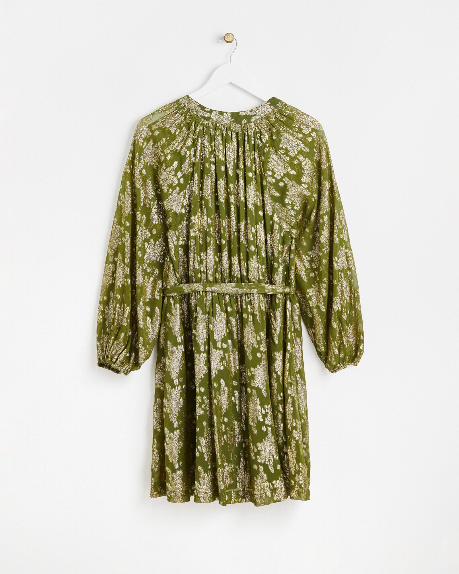 Gold Green Metallic Mini Dress Oliver Bonas