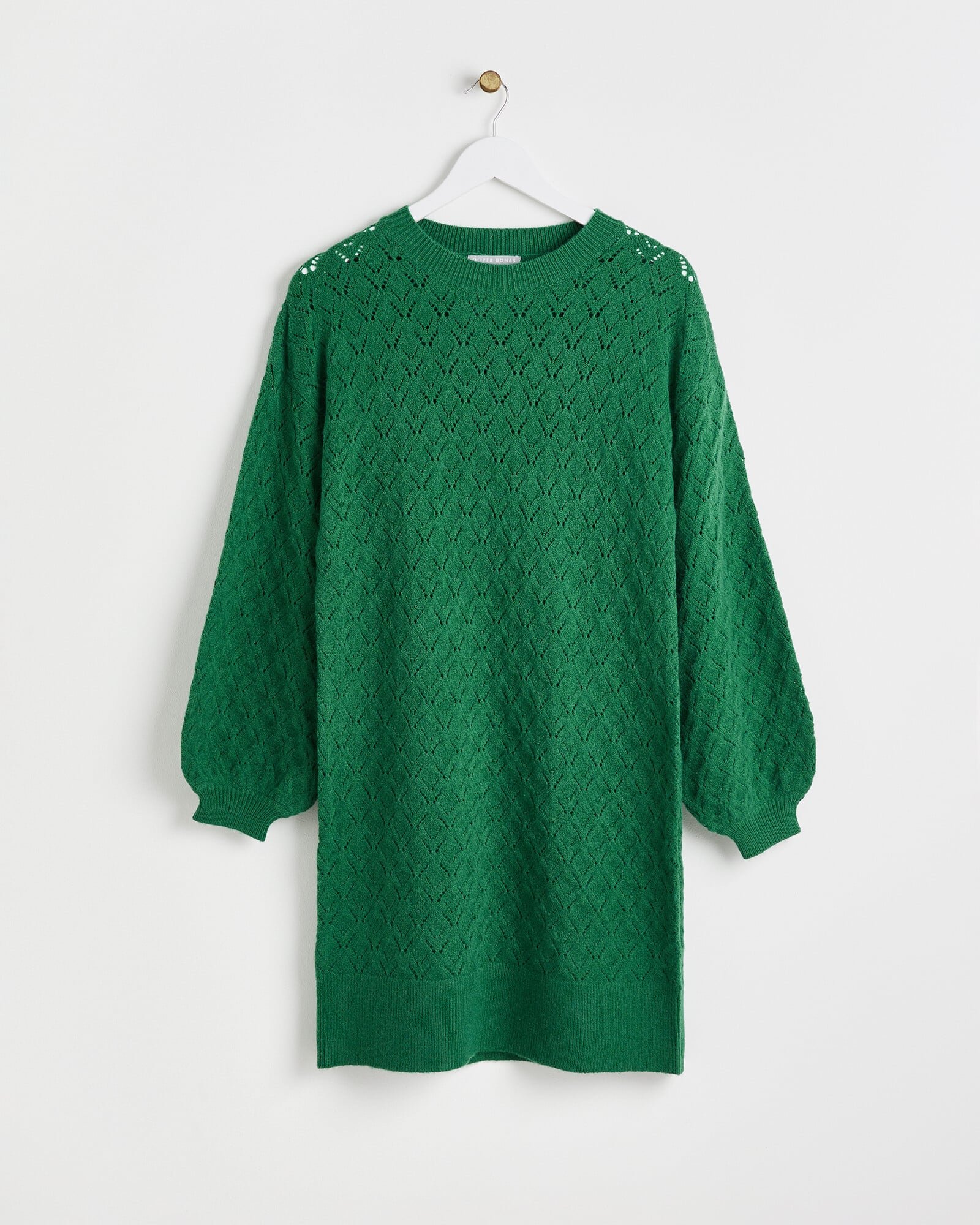 green knitted jumper dress JDY Dark Green Long Sleeve Mini Jumper Dress